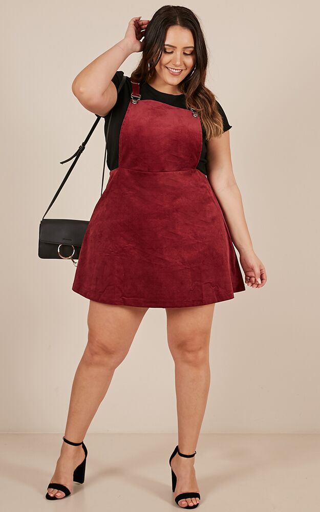 Thats What I Like Pinafore Dress In Wine