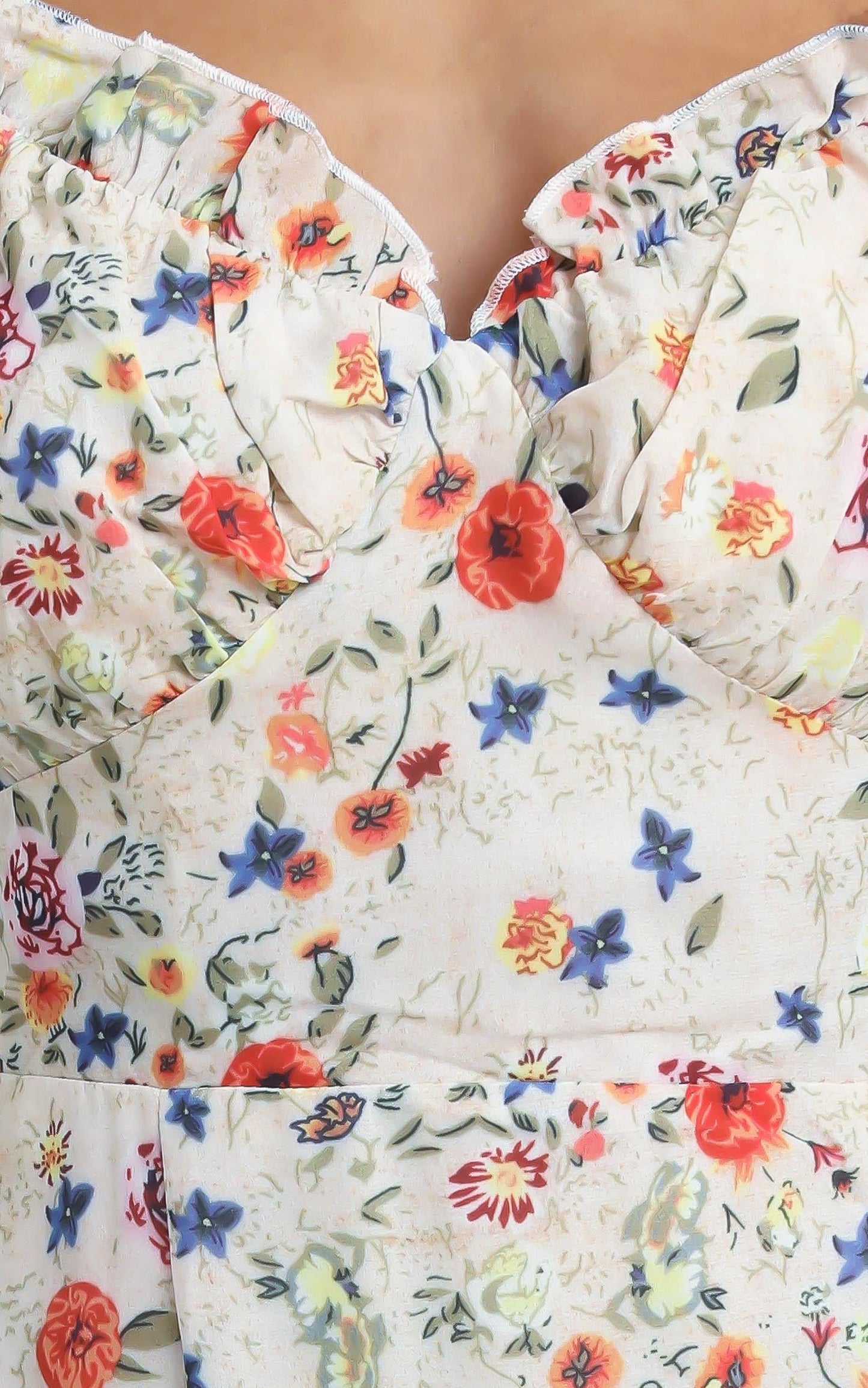 Rosie Midi Dress in Peach Floral