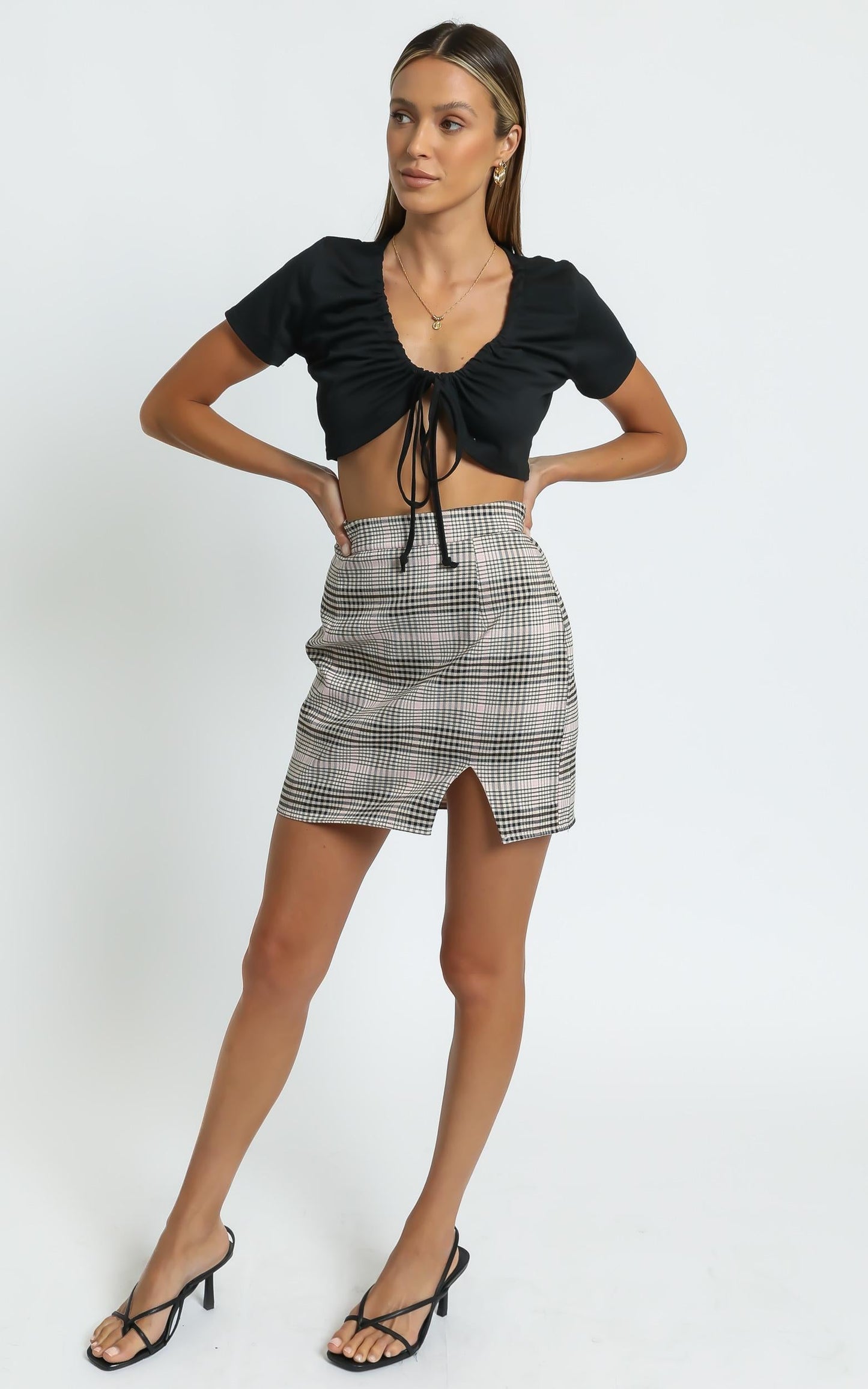 First Editions Skirt in Pink Check