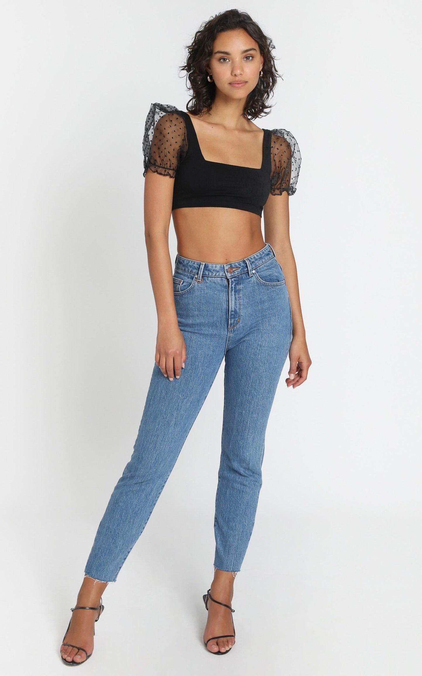 Light Hearted Crop Top In black