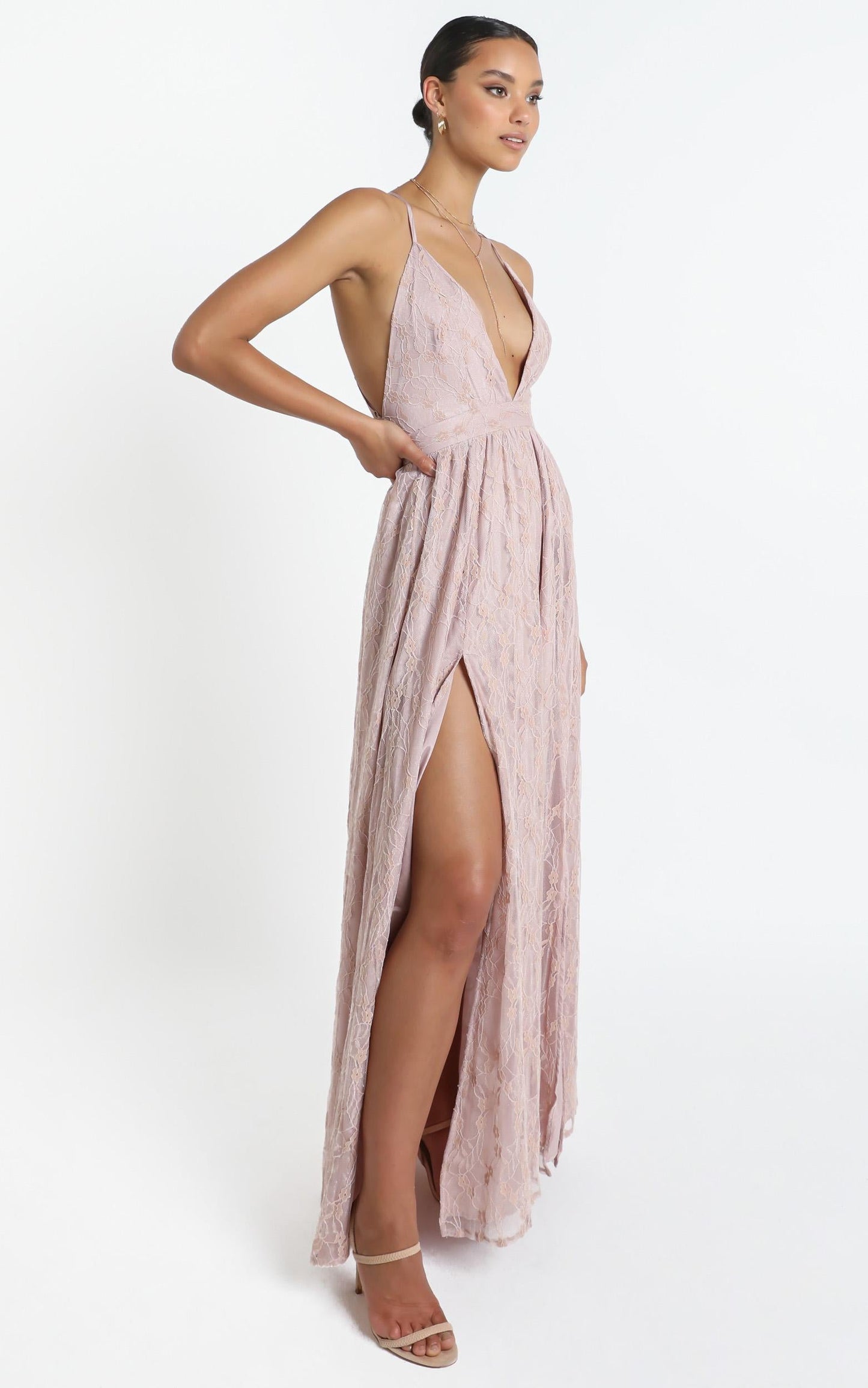 See Some Places Dress in Blush Lace