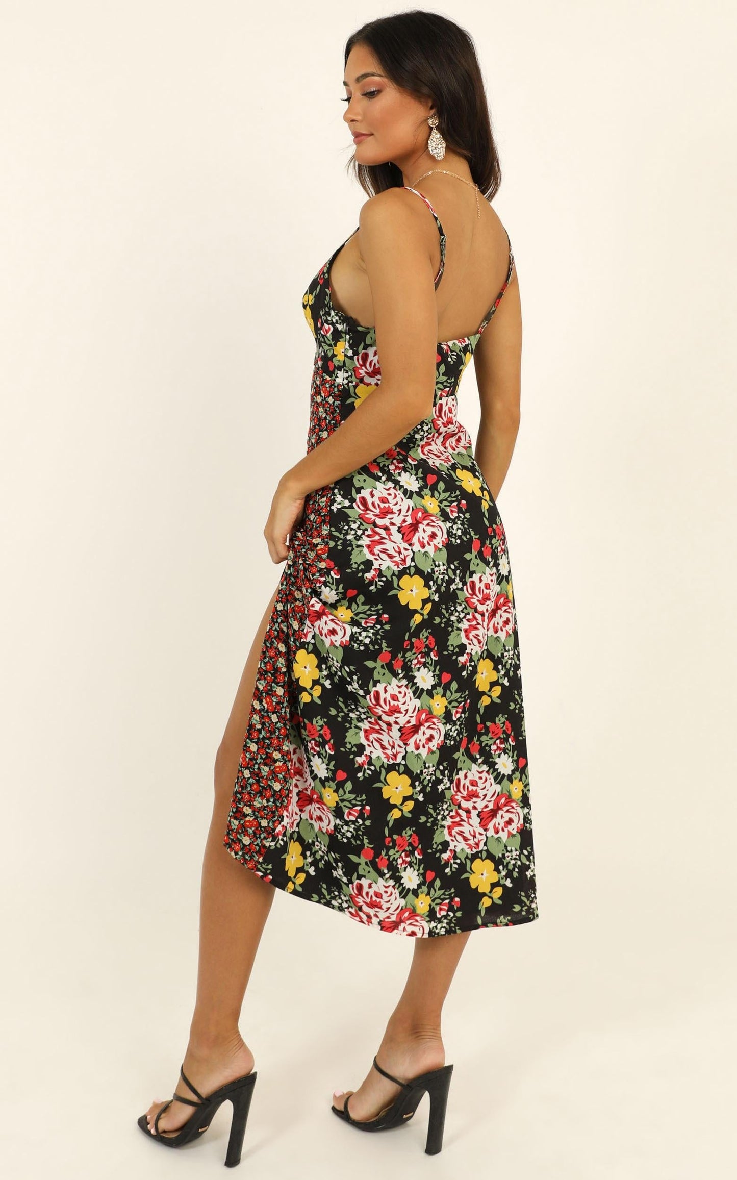 Spice Market Dress In Black Floral