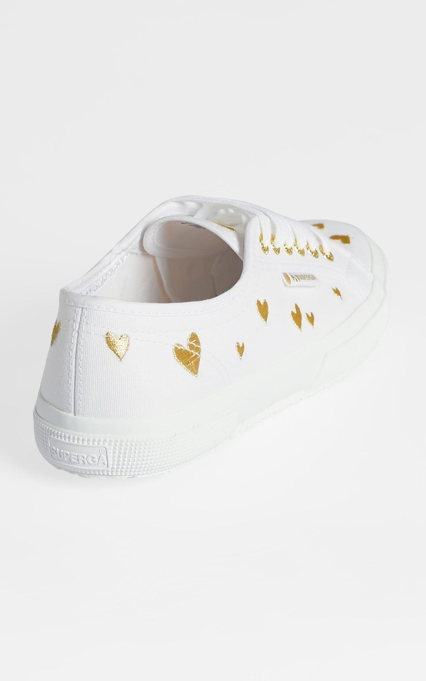 Superga - 2750 Hearts Embroidery Sneakers in A1Z White - Gold Hearts