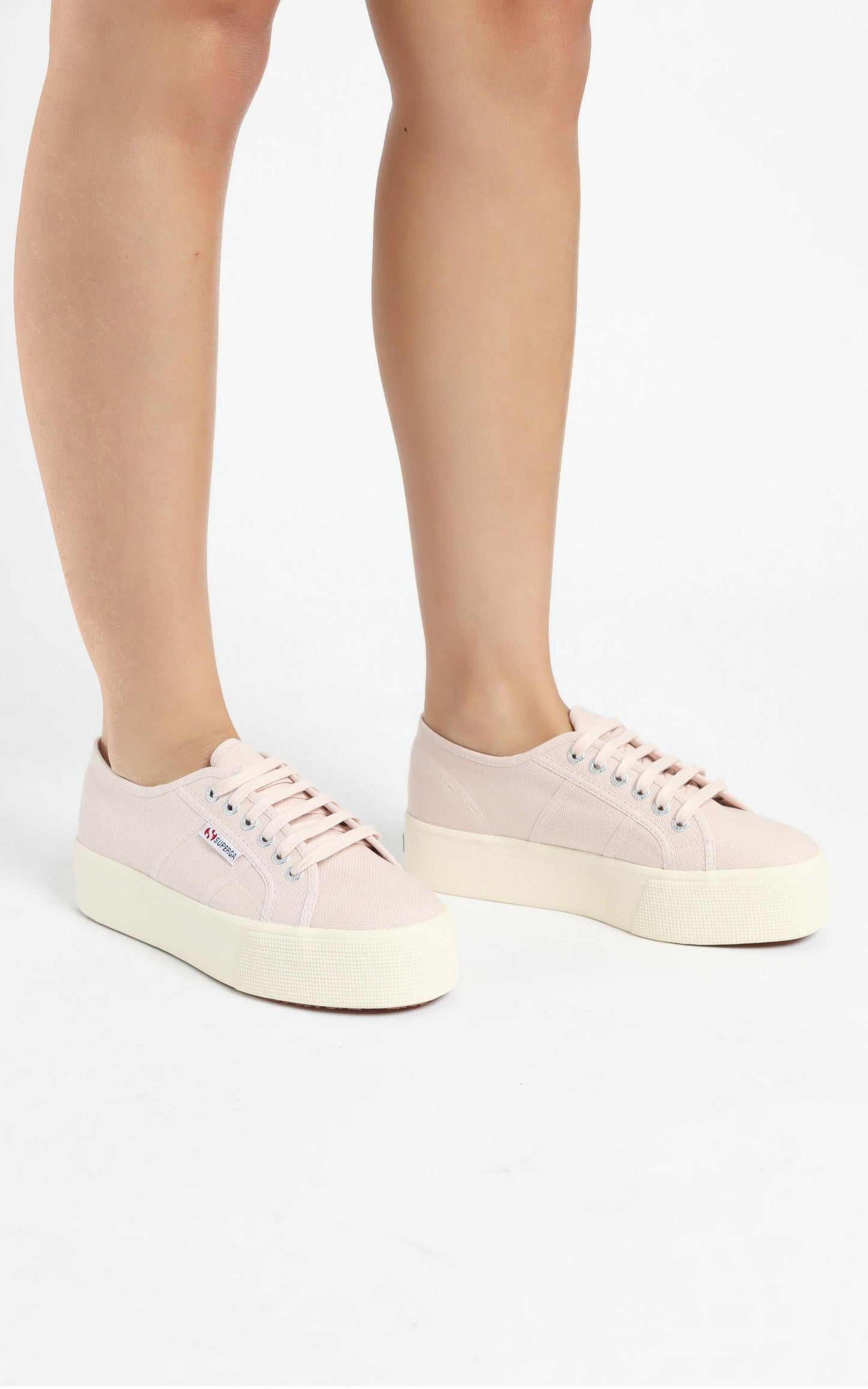 2790 ACOTW Linea Up And Down Platform Sneakers in pink peach blush - off white