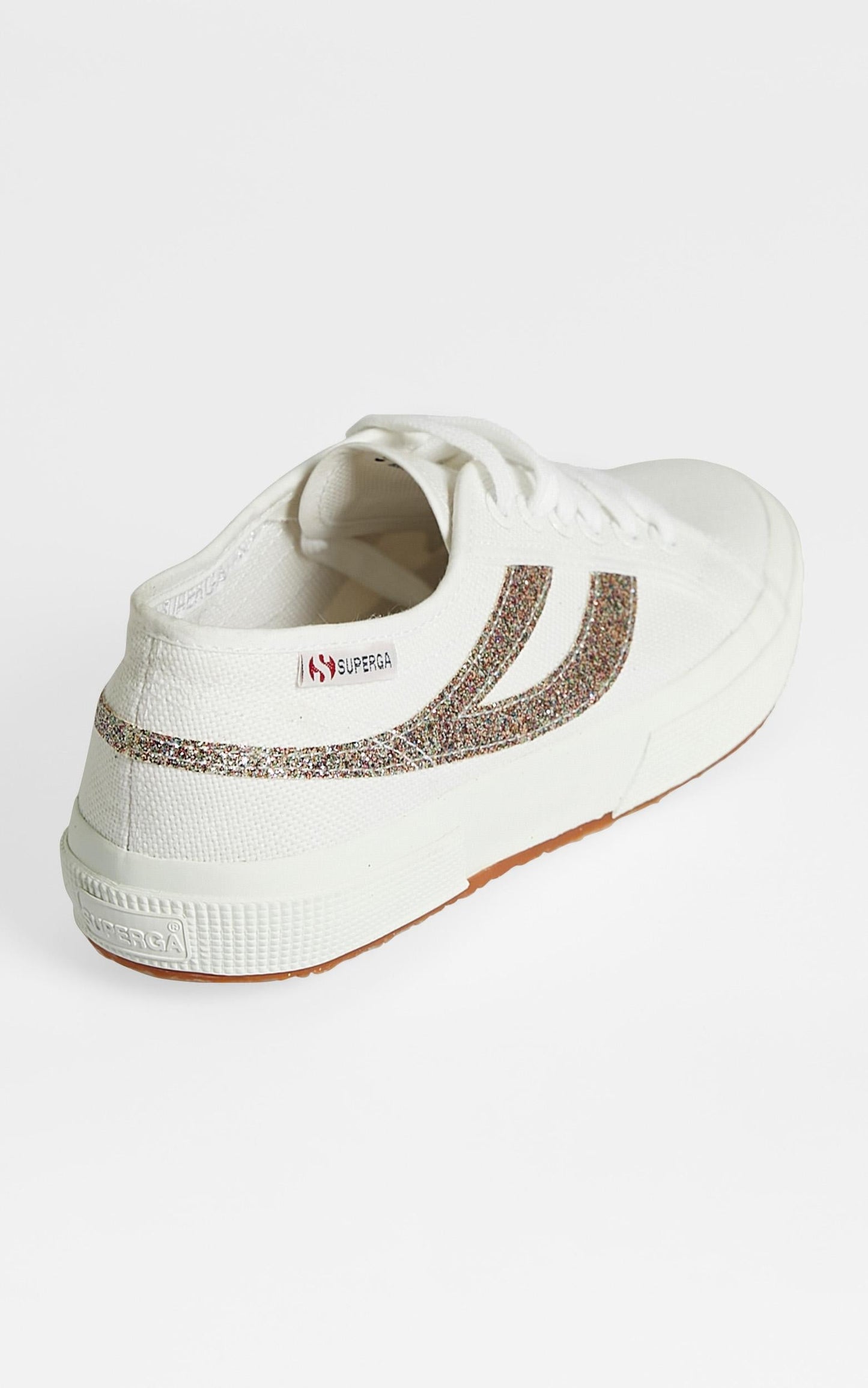 Superga - 2750 Swallowtail Micro Glitter Sneaker in white - silver multicolour
