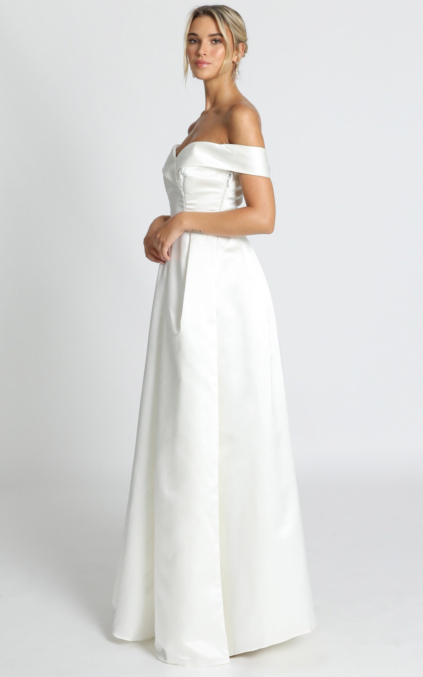 Sweet Innocence Gown In Ivory Satin