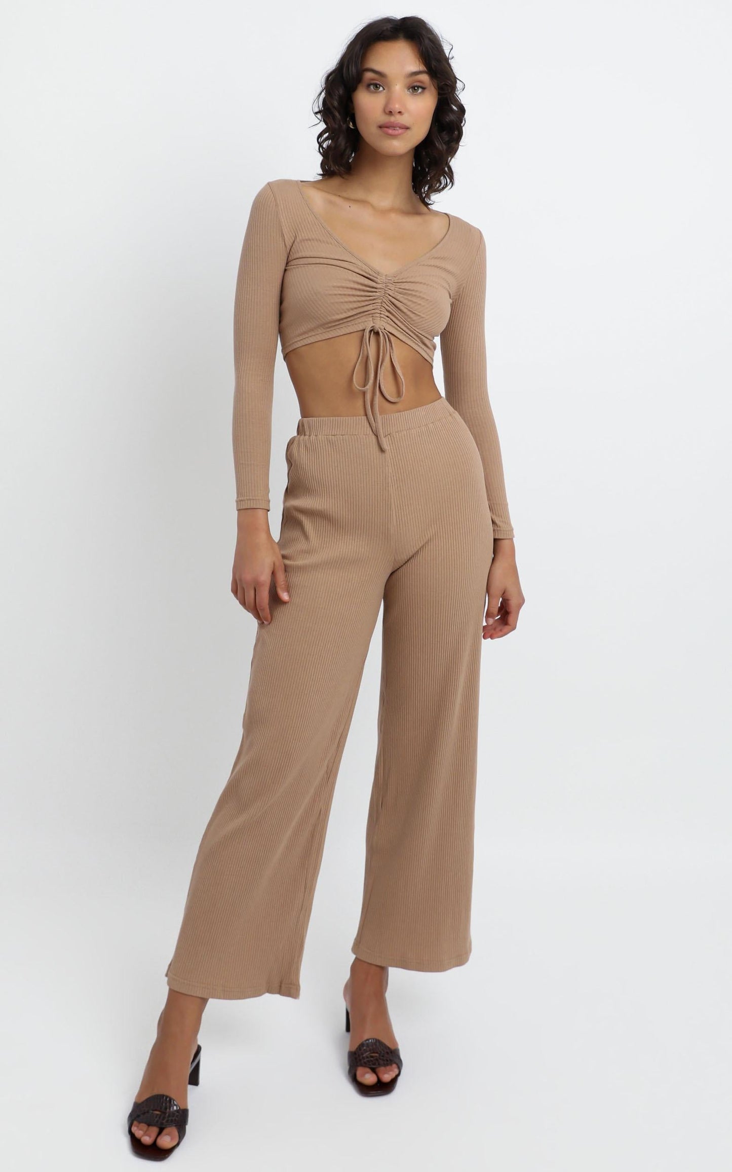 Roma Two Piece Set in Tan