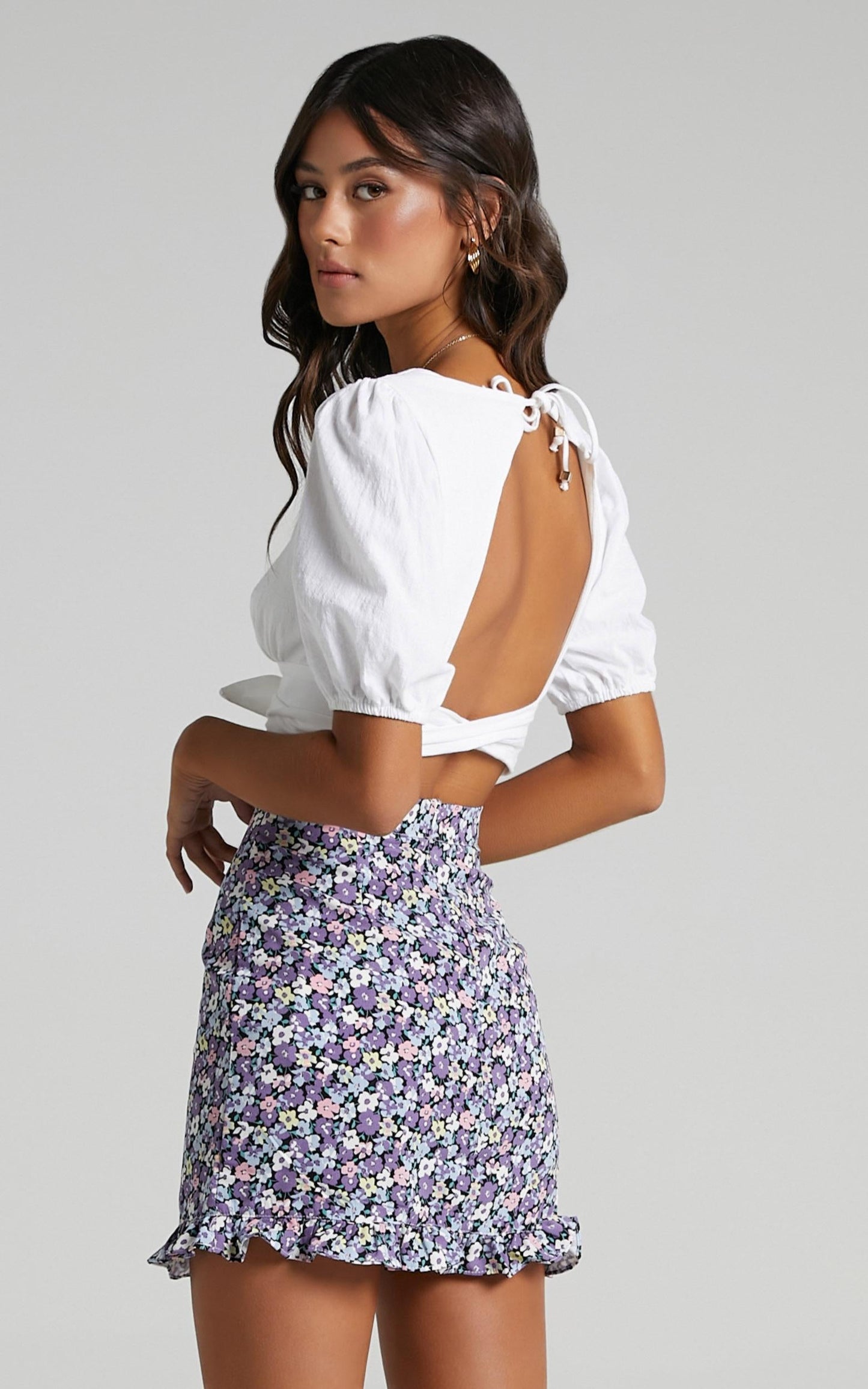 Bellissima Skirt in Purple Floral