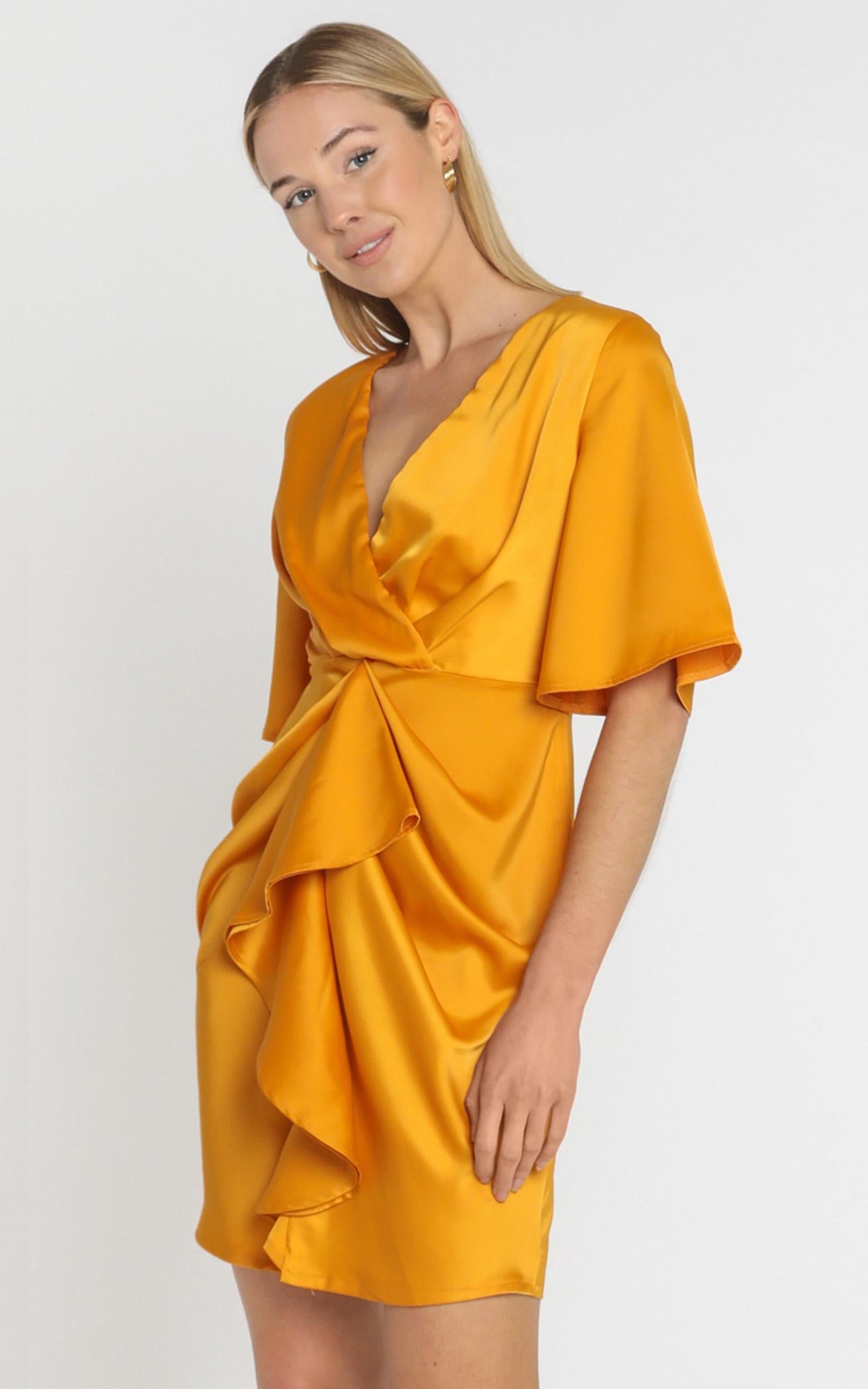 Spread Your Love Dress In Tangerine Satin