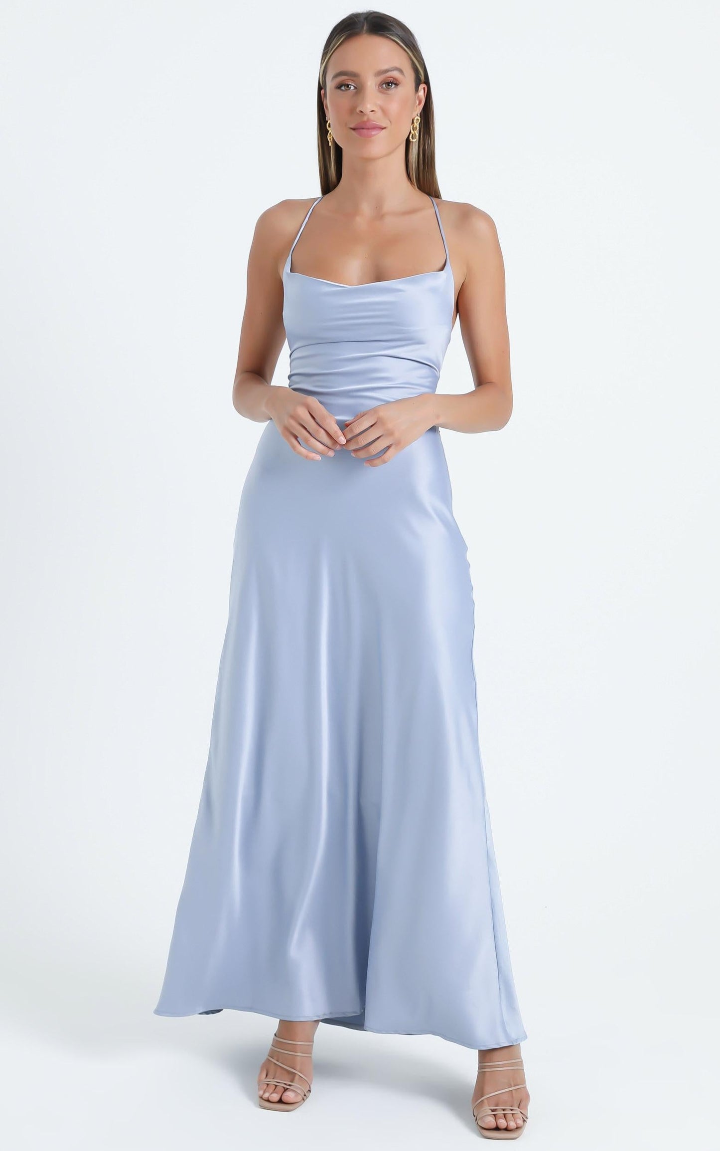 Theadore Dress in Dusty Blue