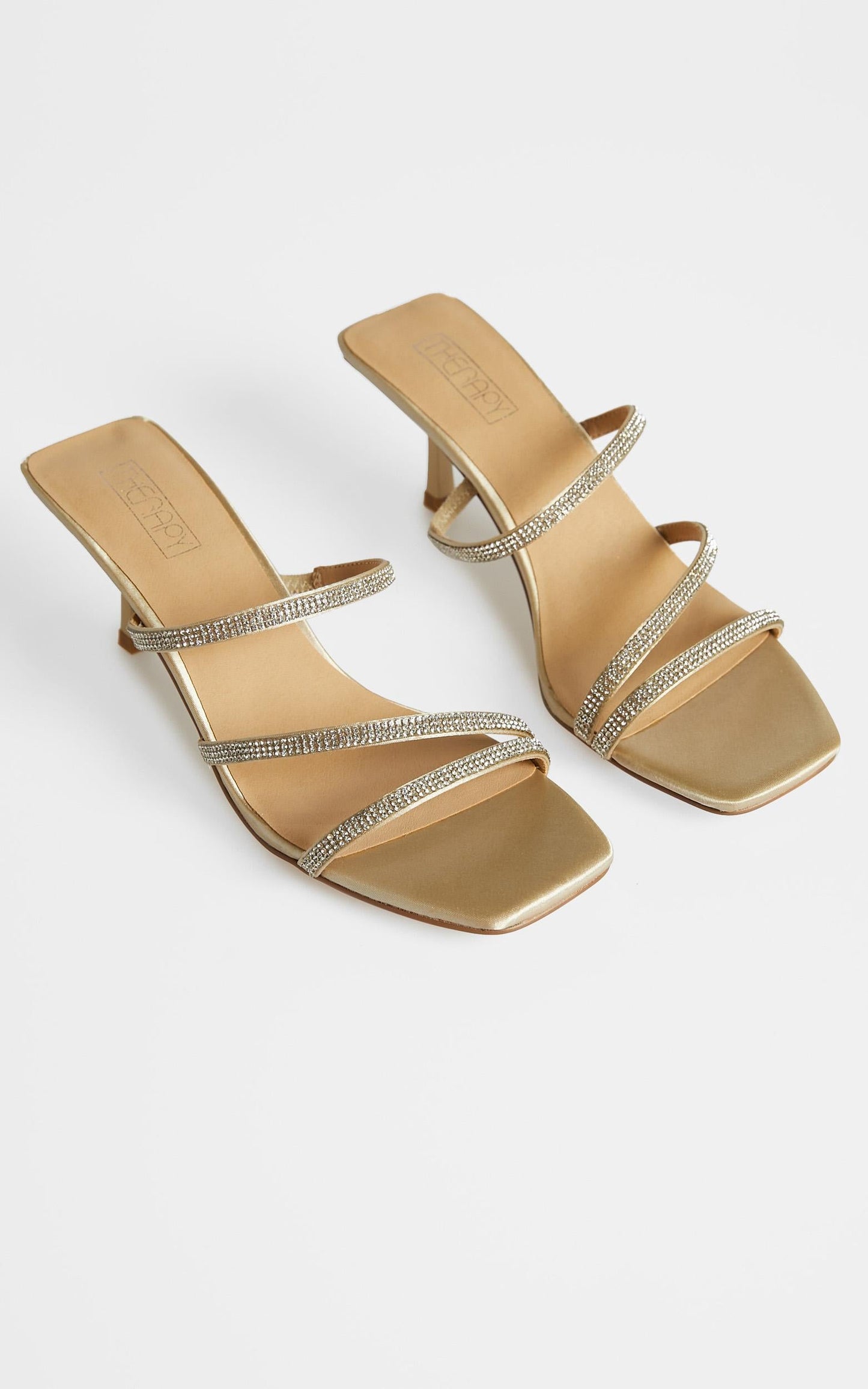 Therapy - Dazzle Heels in Champagne Satin