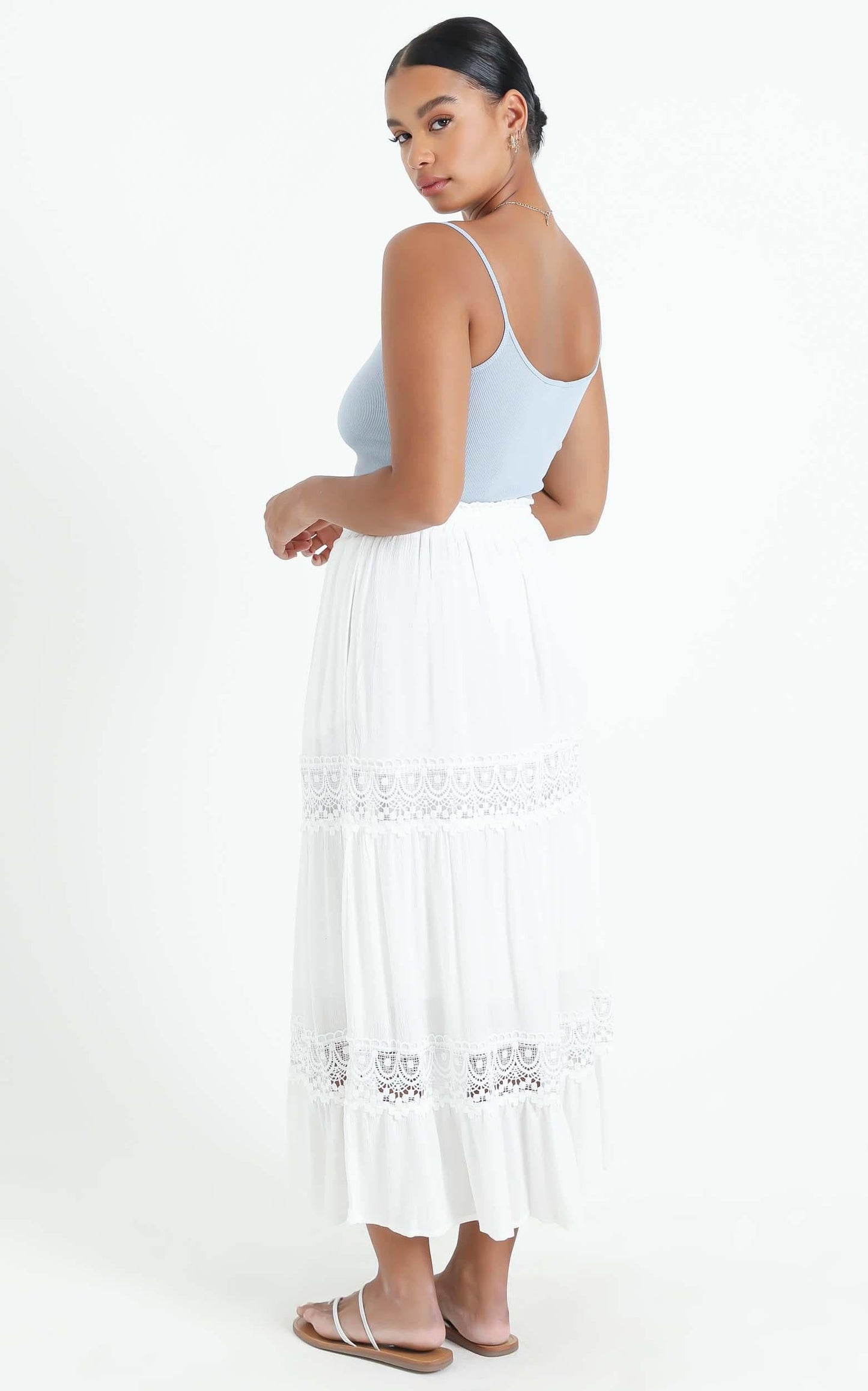 Twisted Sky Skirt in White