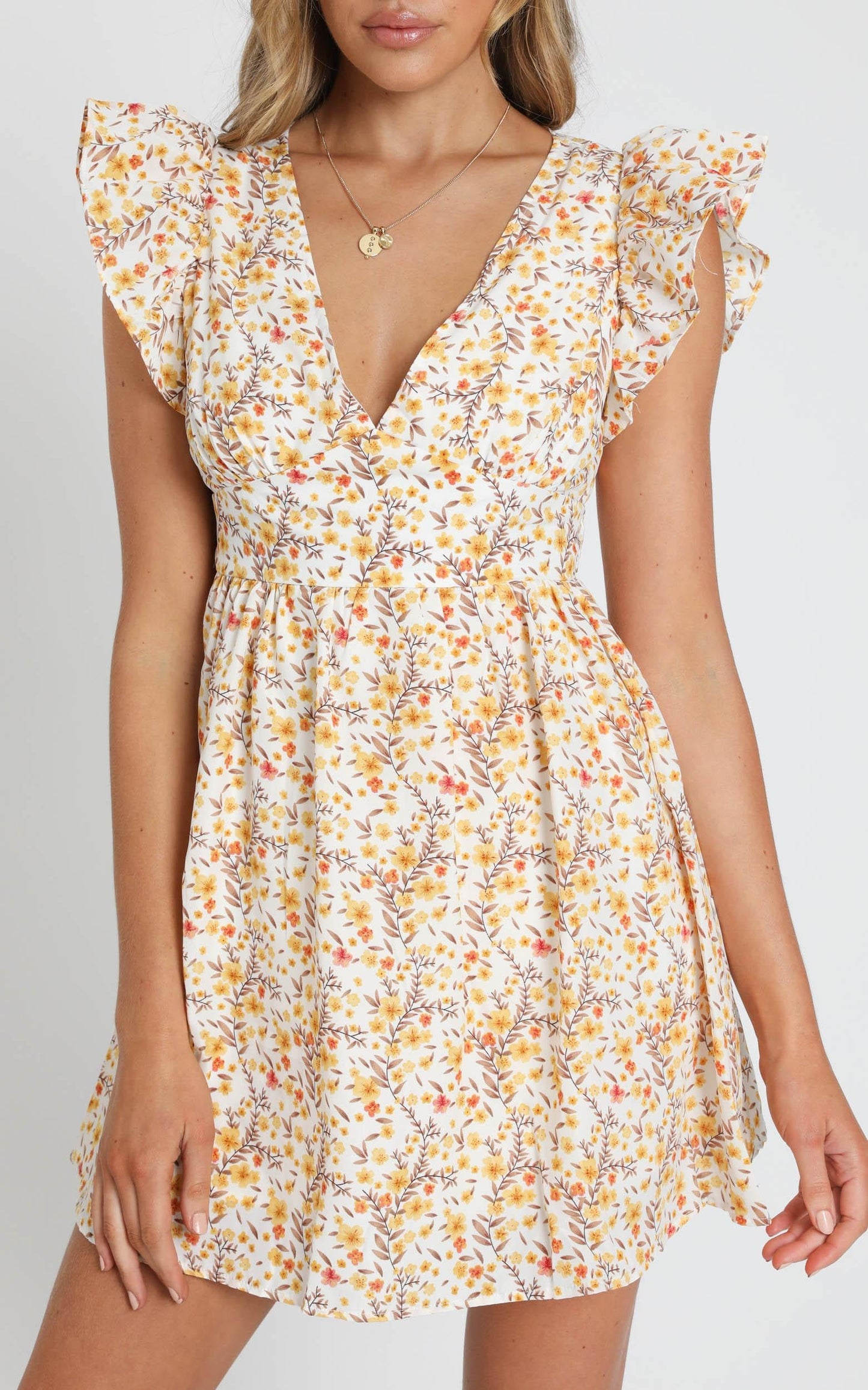 Back To Beginning Dress in Yellow Floral