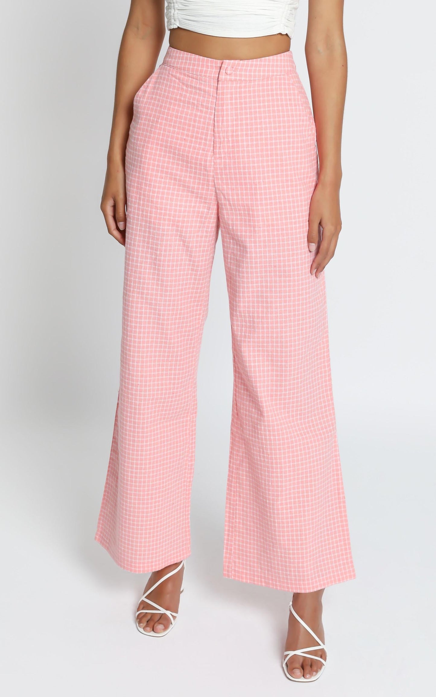 Kalina Pants in Pink Check