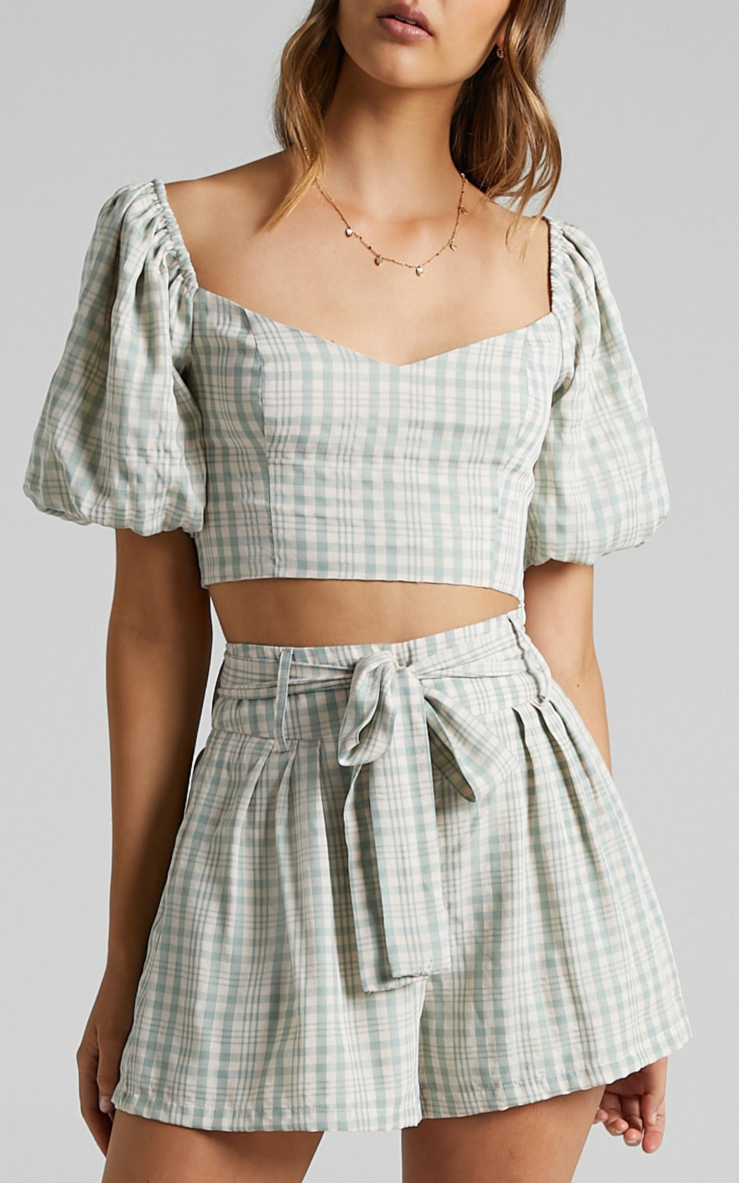 Jeyne Shorts in Sage Check