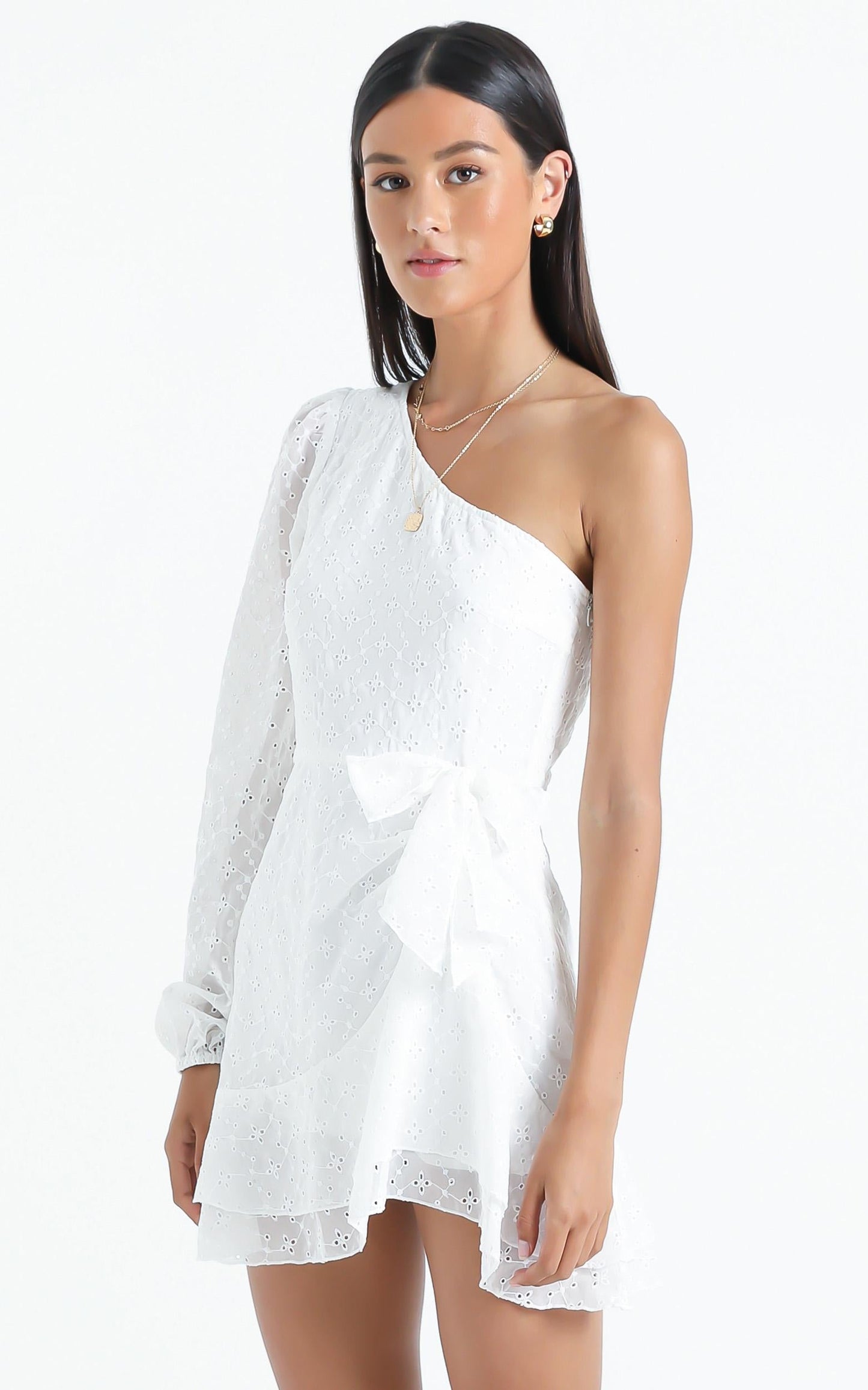 Truro Dress in White Embroidery
