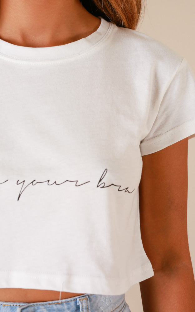 No Bra Club T-Shirt In White