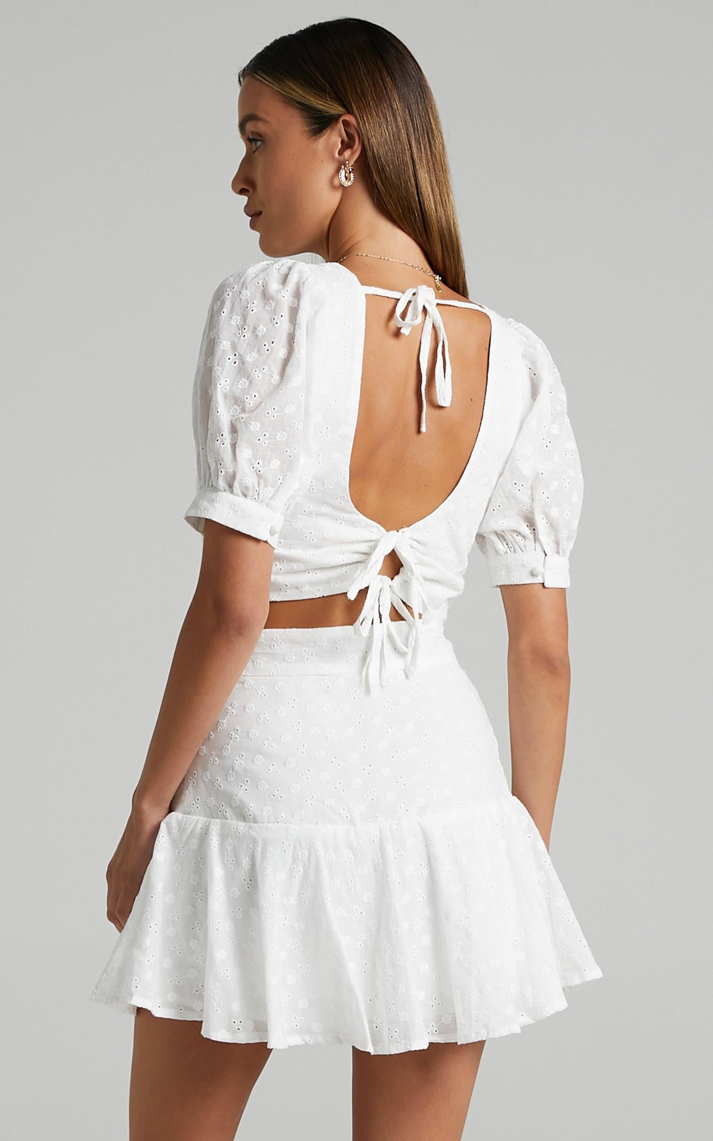 Gimli Skort in White Broderie