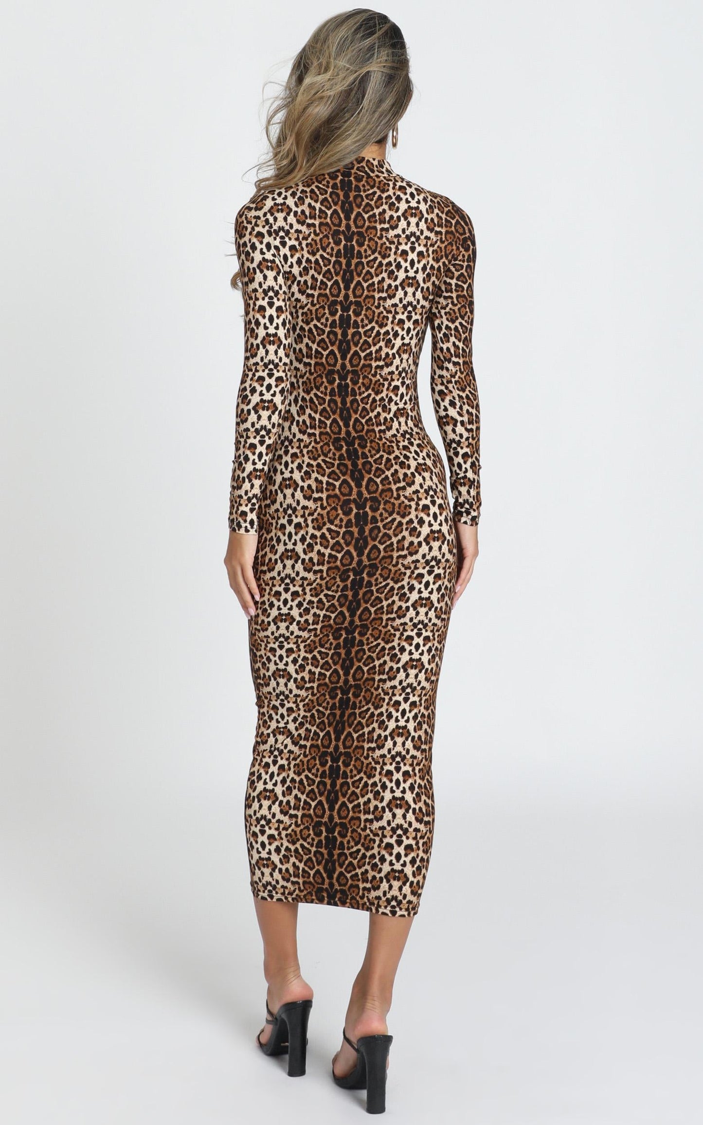 Wild Thing Bodycon Midi Dress In Leopard Print