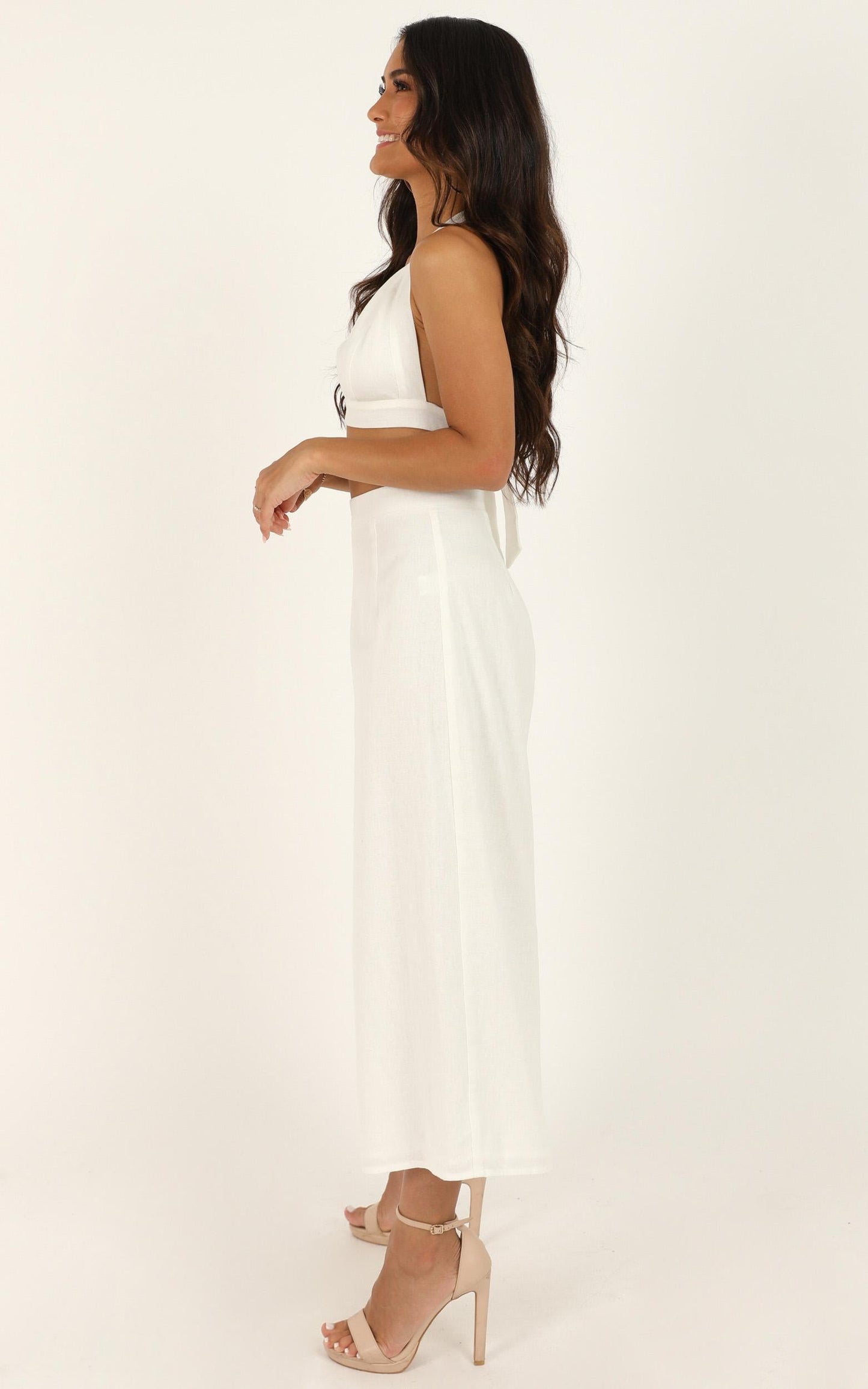 Wont Change Two Piece Set In White Linen Look