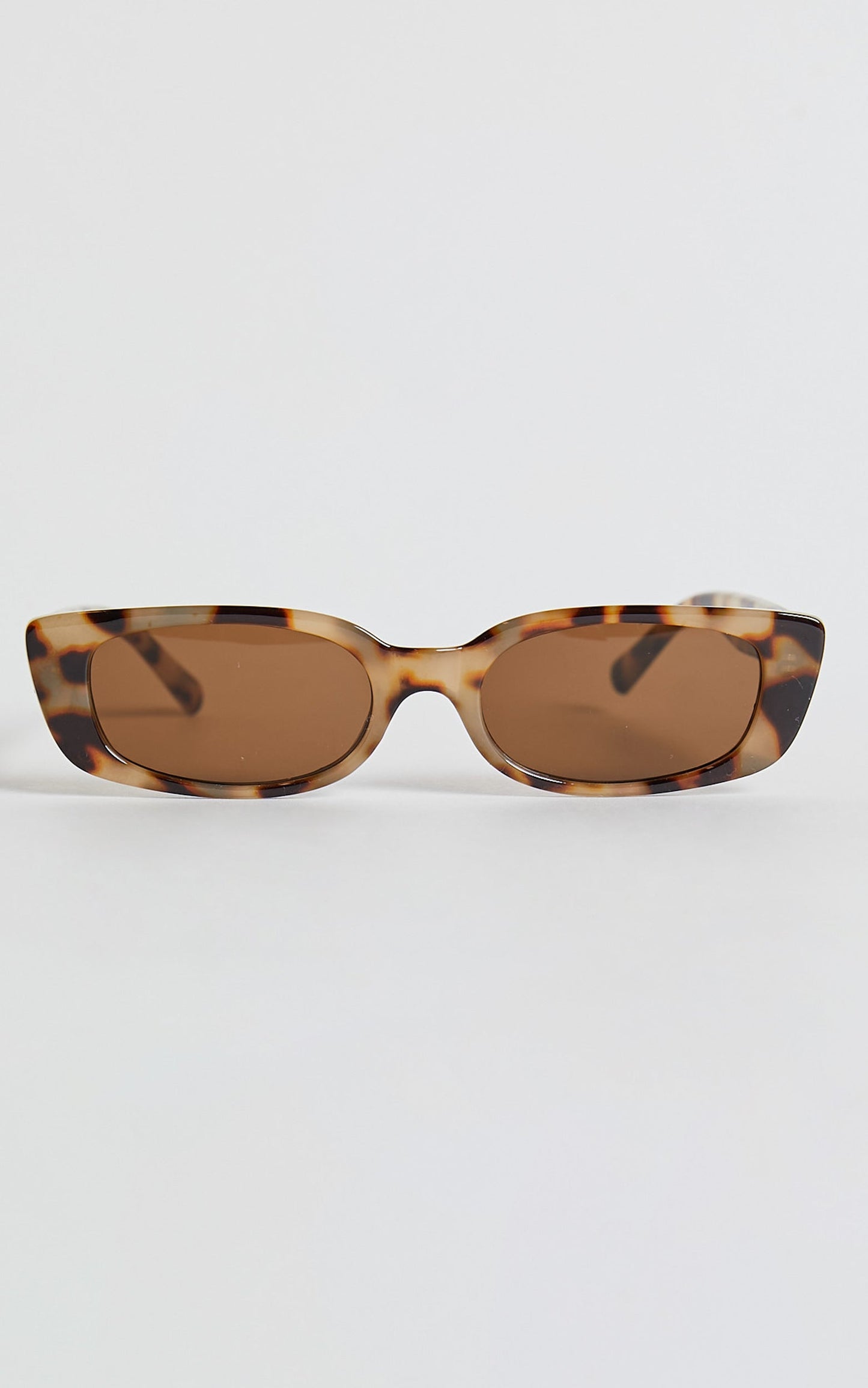 Sheela Sunglasses - Rectangle Shape Sunglasses in Light Tort