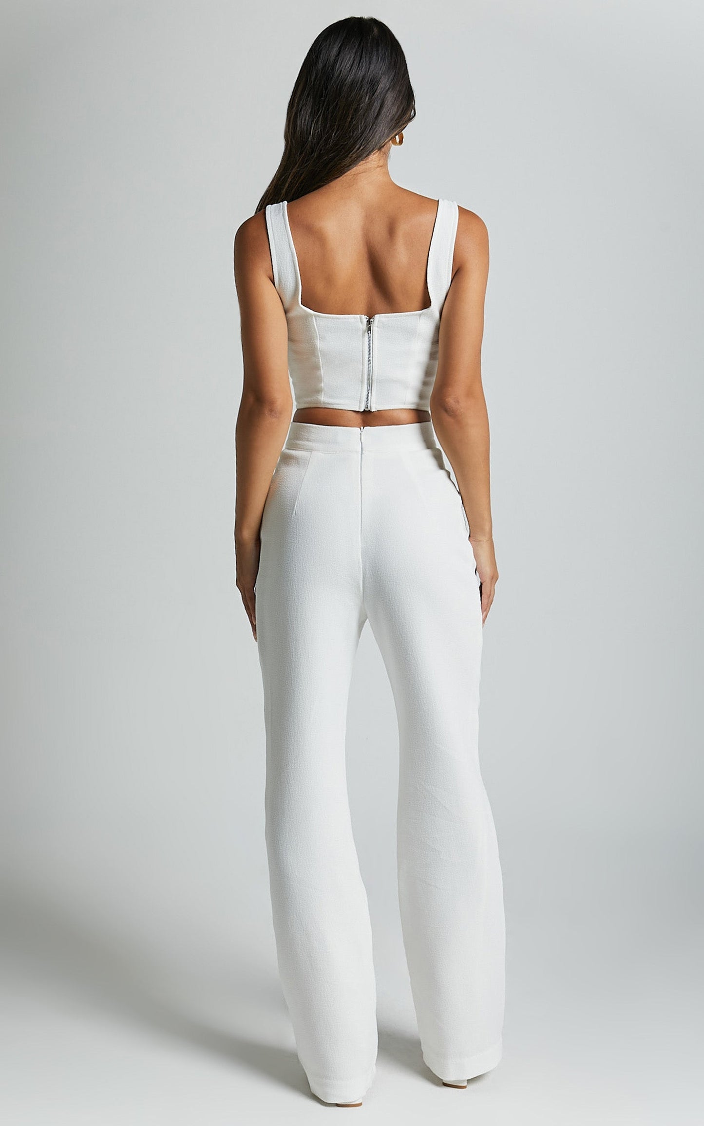 Nico Pants - High Waist Front Pleated Pants in Ivory