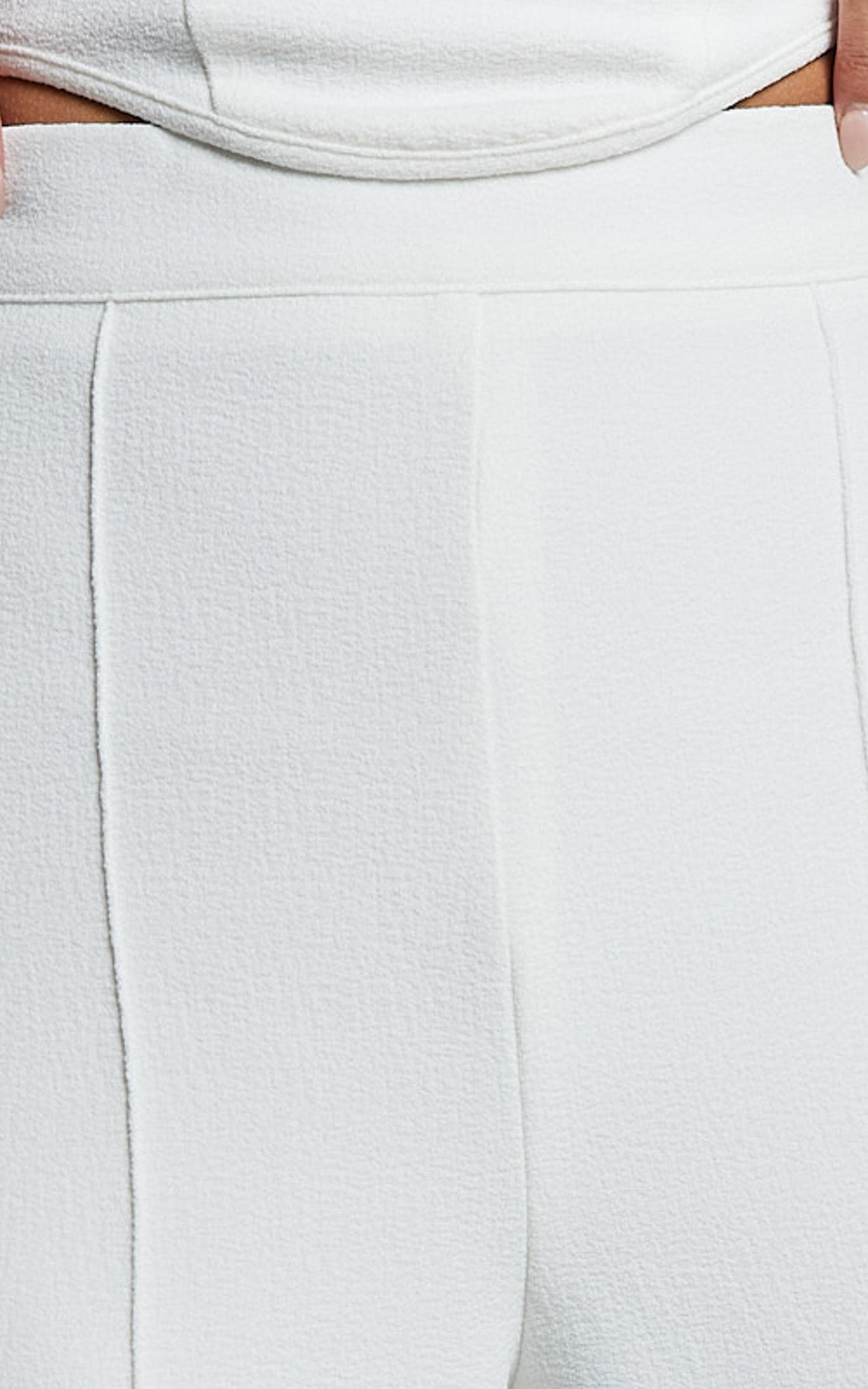 Nico Pants - High Waist Front Pleated Pants in Ivory