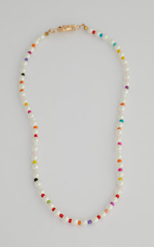 Jocelyn beaded necklace in Gold