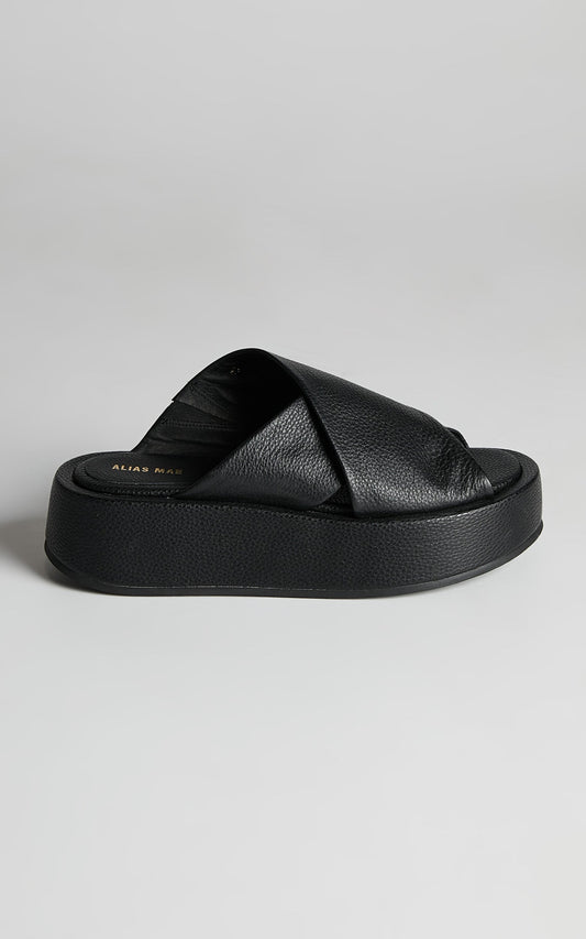 ALIAS MAE - YOKO SLIDES in BLACK TUMBLE