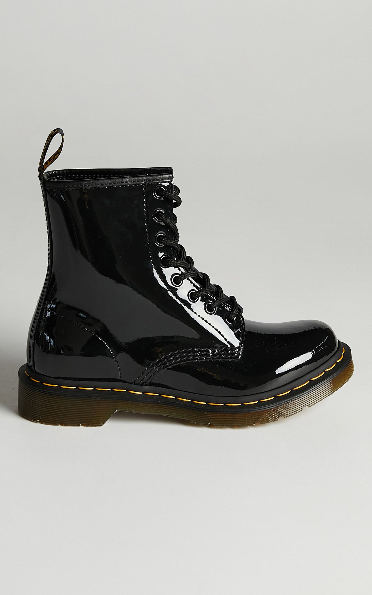Dr. Martens - 1460 W 8 Eye Boot in Black Patent Lamper