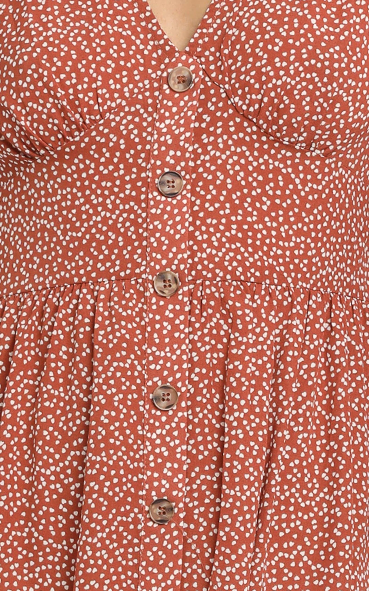 Matilde Dress in Rust Print