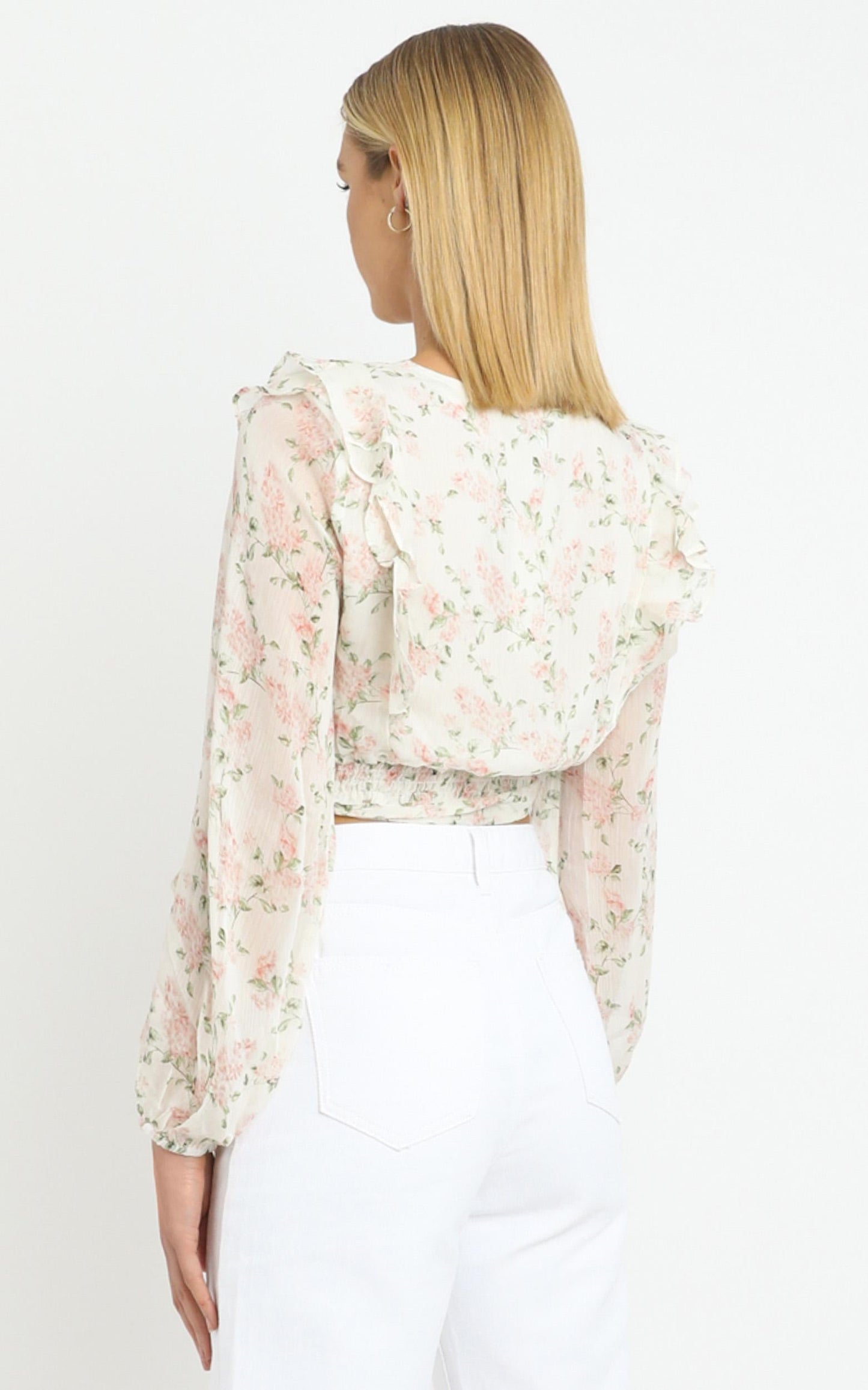 Desde Top in White Floral