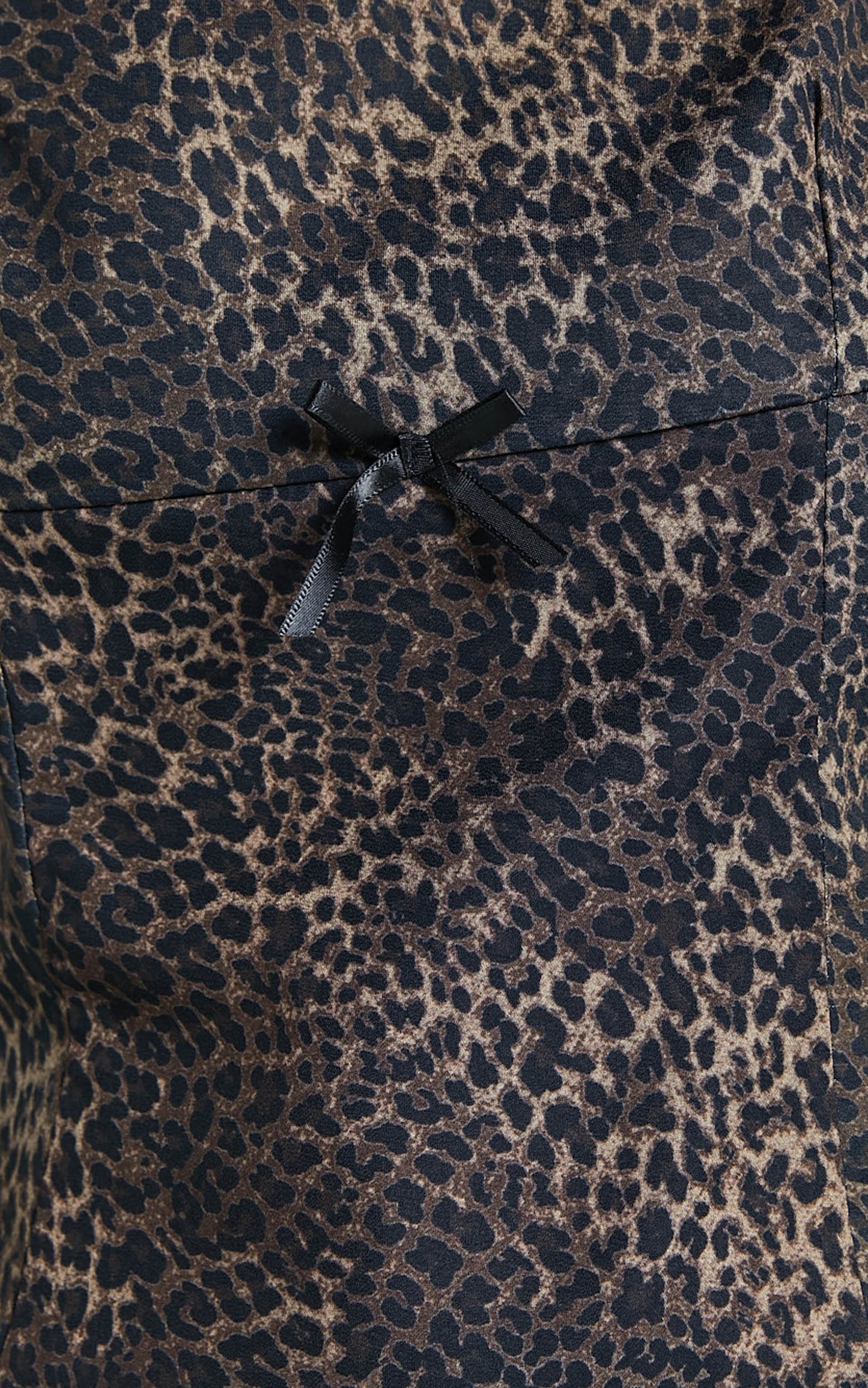 Jada Cami - Straight Neck Panelled Top With Lace Detail in Leopard