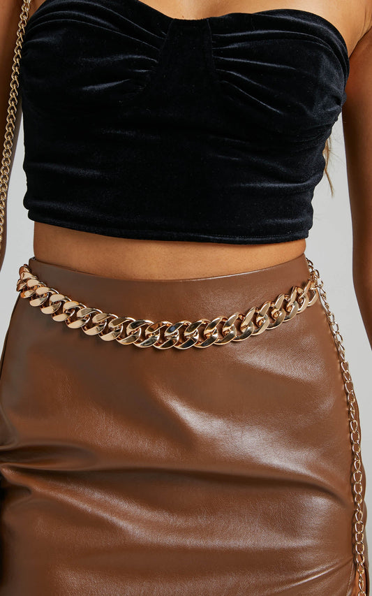 Lilyana Chain Belt in Gold