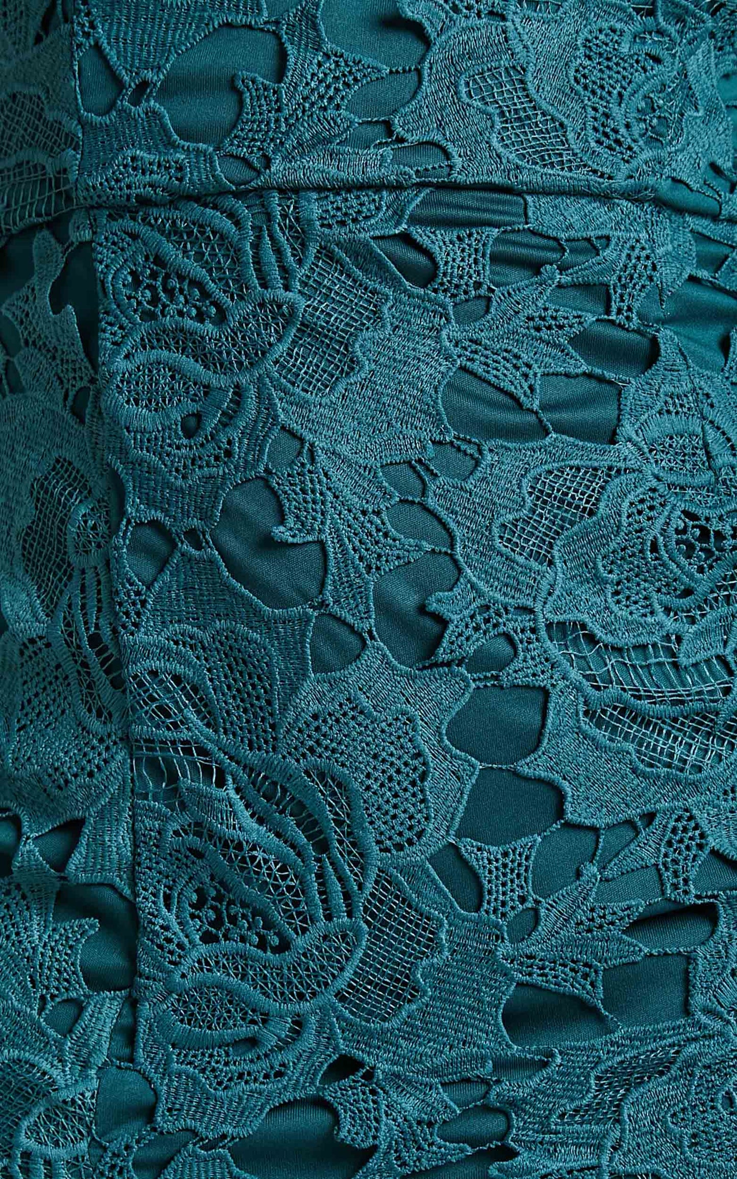 Lace To Lace Midi Dress - Strapless Bodycon Dress in Emerald Lace