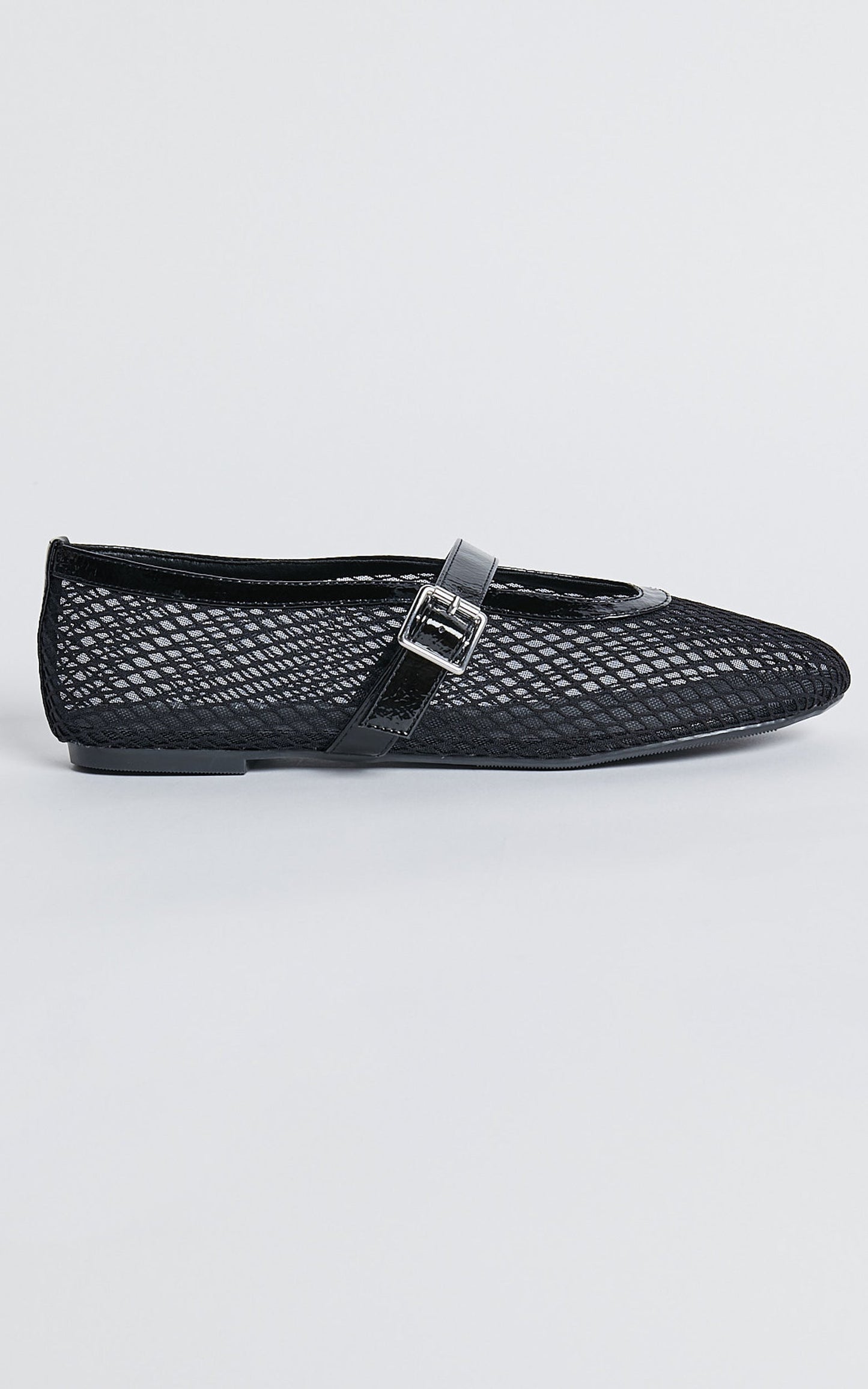 Therapy - Addie Mesh Ballet Flats in Black Patent