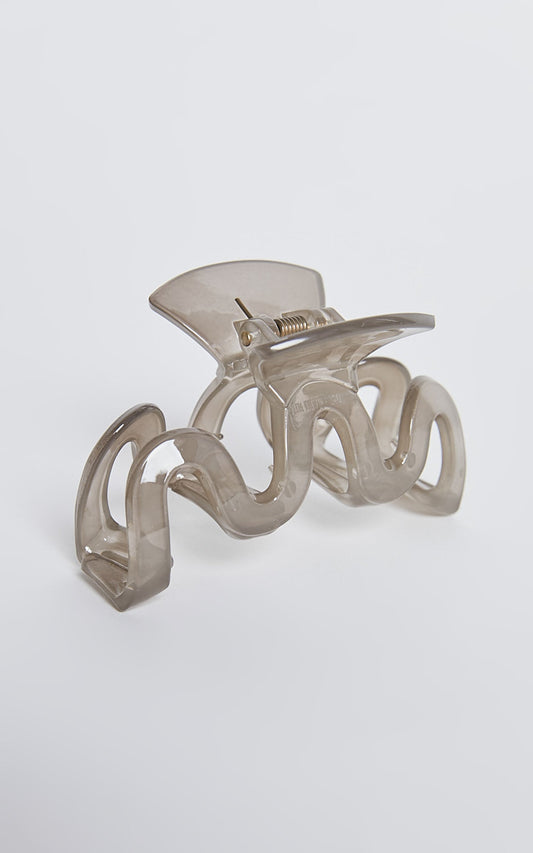 Aston Hair Clip - M Shape Clear Hair Clip in Grey