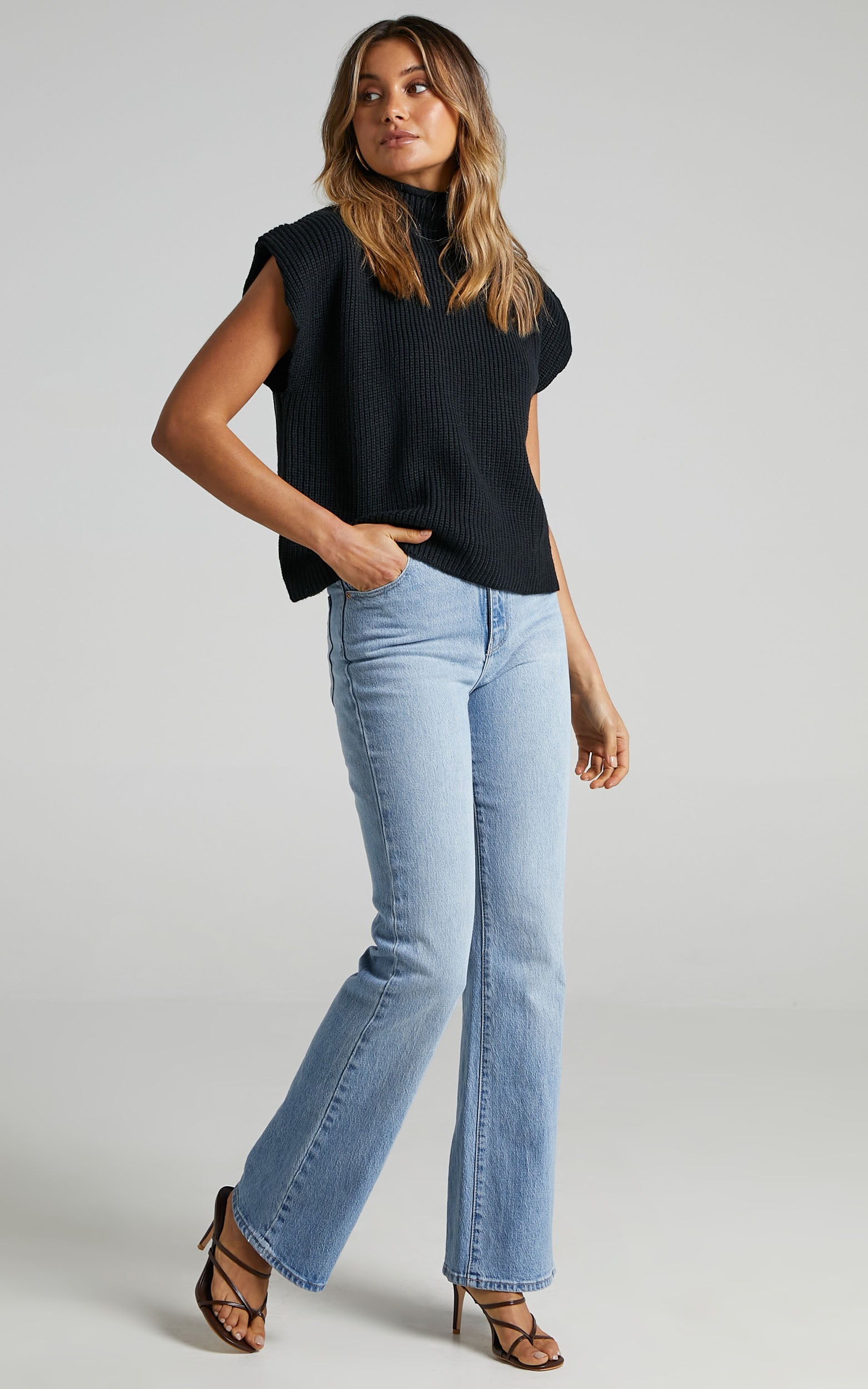 Apifera High Neck Top in Black
