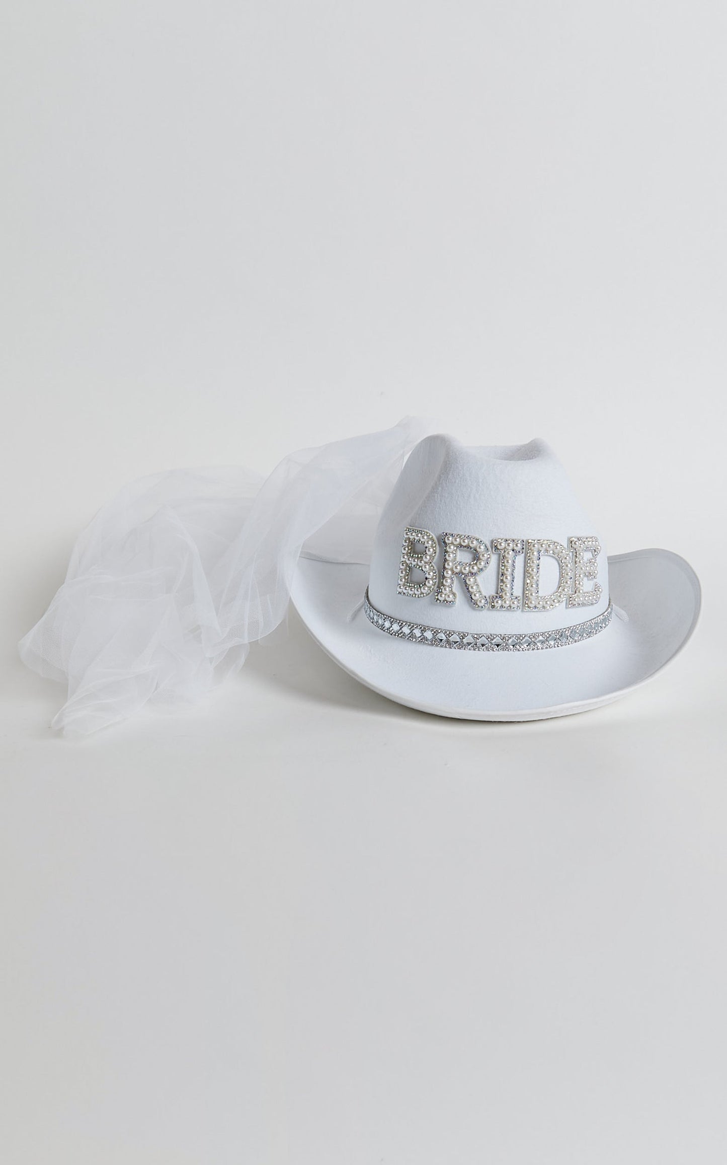 Shayne Bridal Cowboy Hat Veil in White