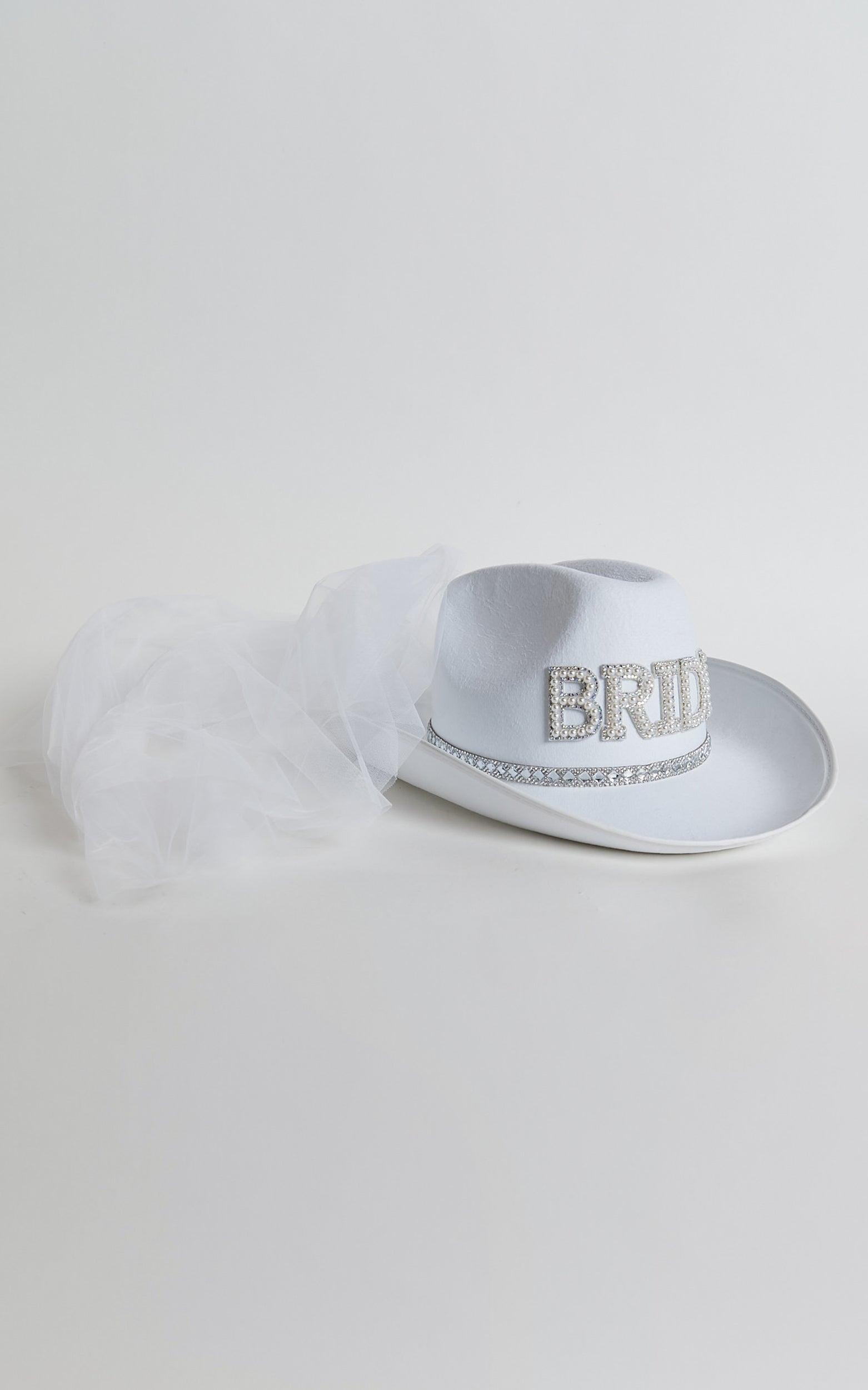 Shayne Bridal Cowboy Hat Veil in White