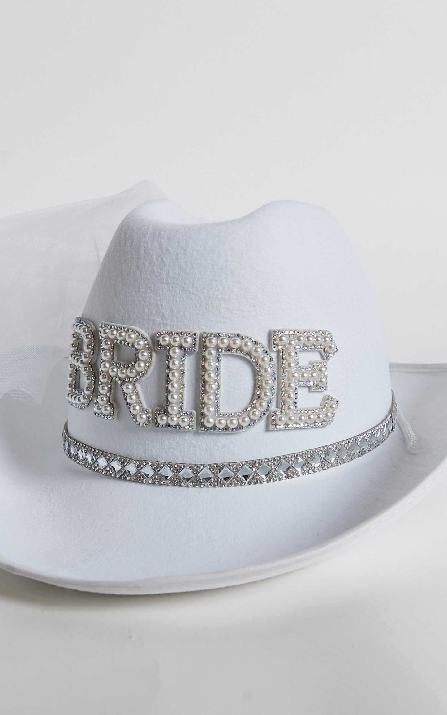 Shayne Bridal Cowboy Hat Veil in White