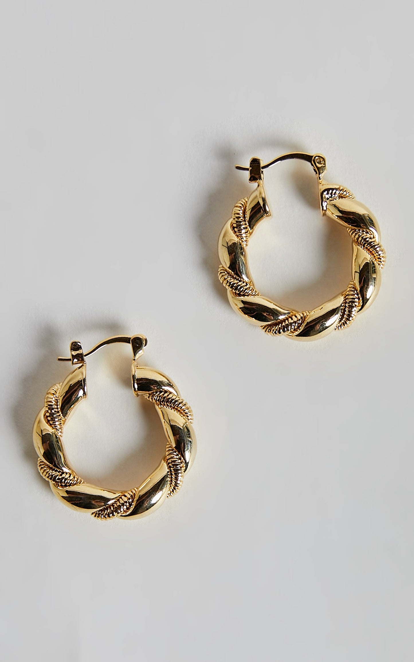 Heather Earrings - Twisted Hoop Earrings in Gold