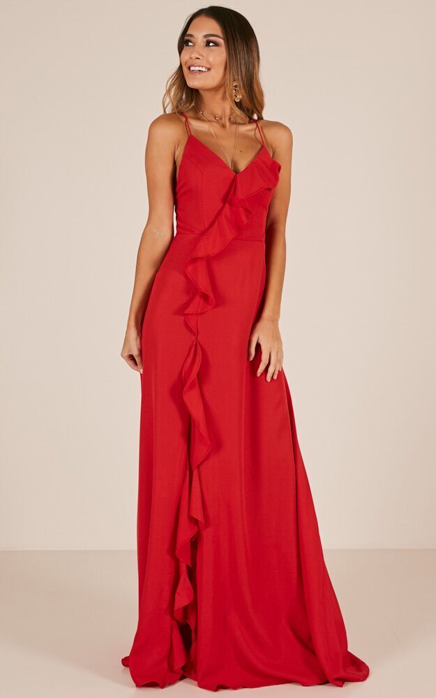 I Still Believe Maxi Dress In Red
