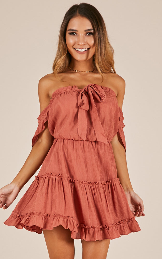 More To It Dress In Rust