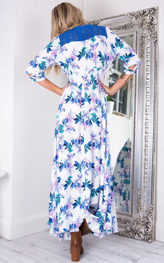 Lone Traveller Maxi Dress In Purple Floral