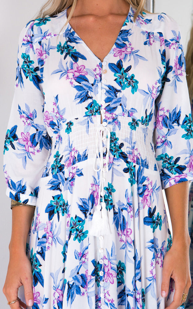 Lone Traveller Maxi Dress In Purple Floral
