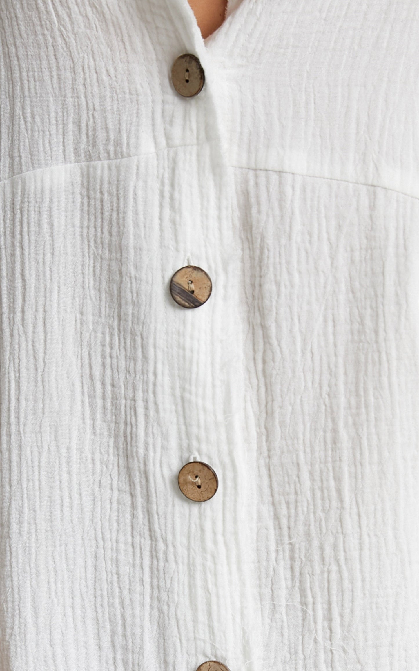 Rosalind Button Through Dress in White
