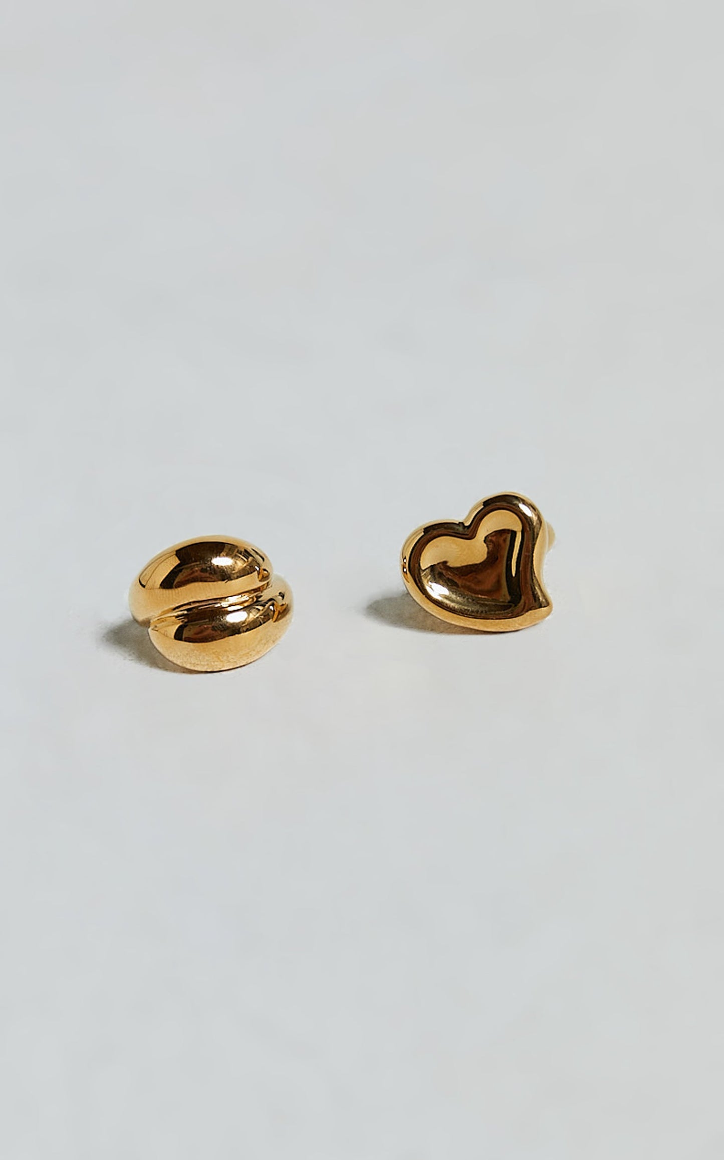 Claire 2 Ring Pack - Heart Shape Chunky Rings in Gold
