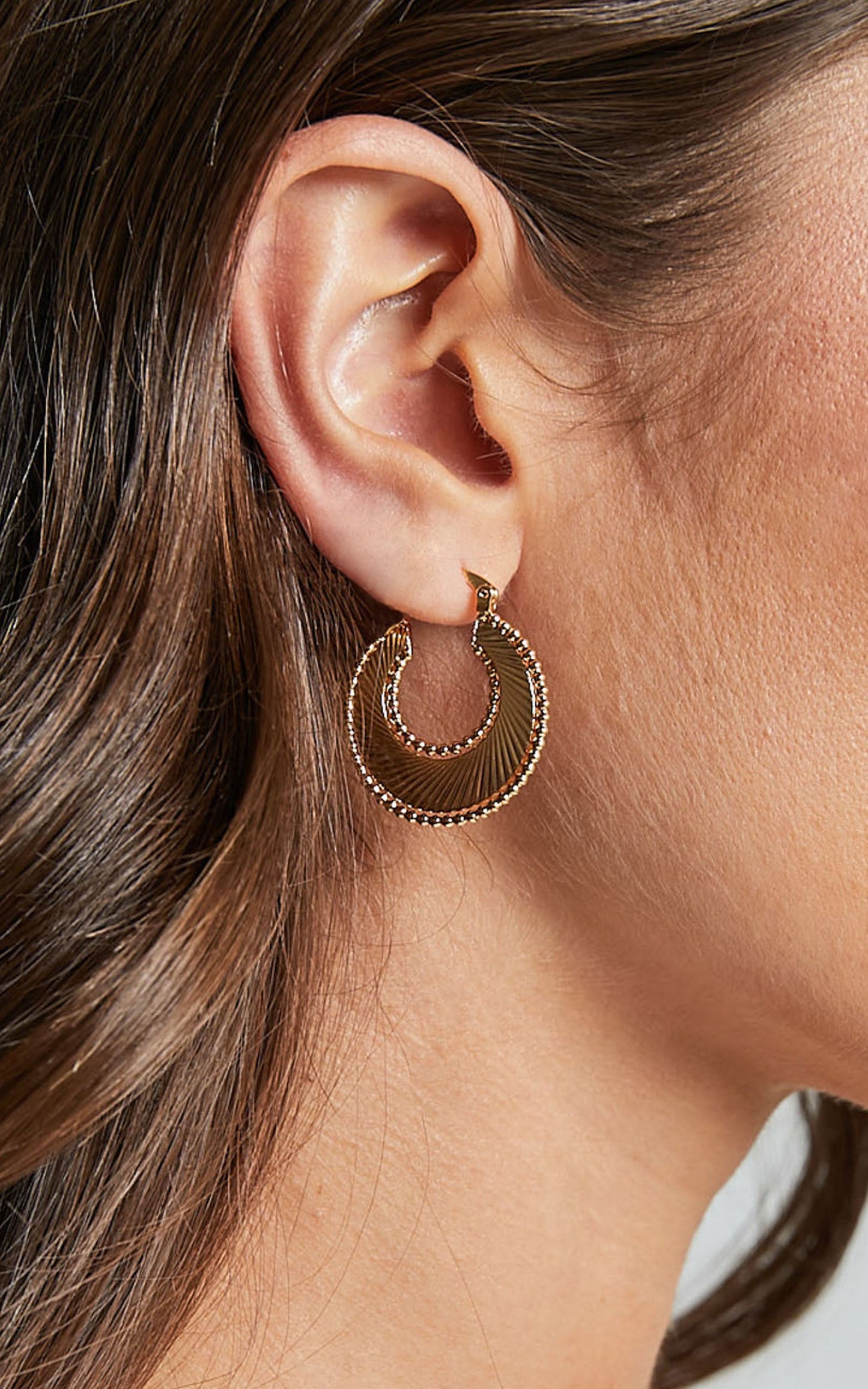 Aaliya Earrings - Chunky Hoop Earrings in Gold