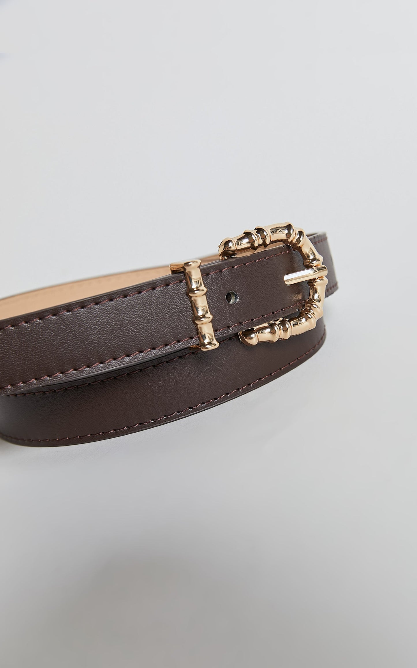 Mirra Belt in Chocolate & Gold